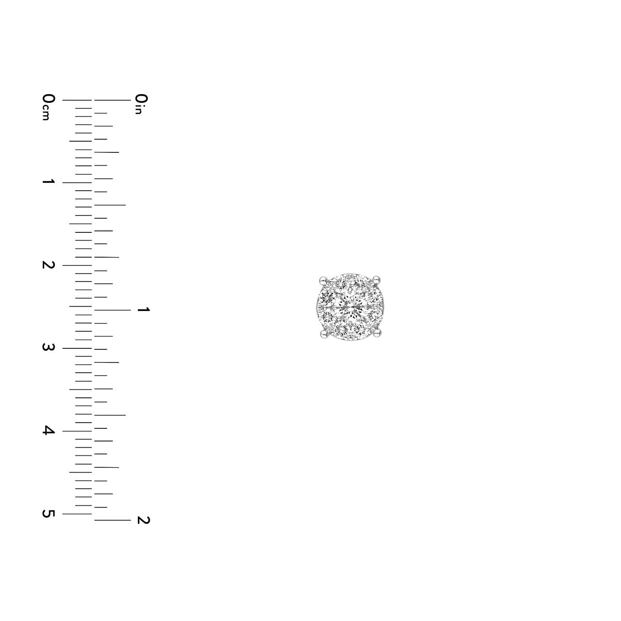 Round Brilliant Cut Diamond Halo Round Stud Earrings 14K Gold