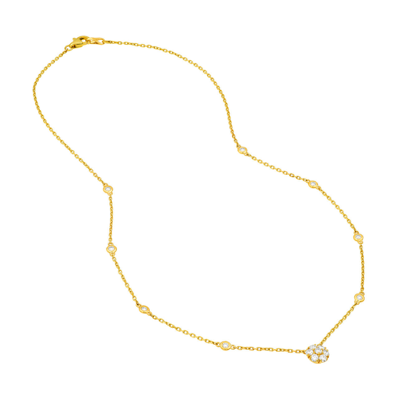 3/4 CTW Diamond Flower Necklace 14K Gold