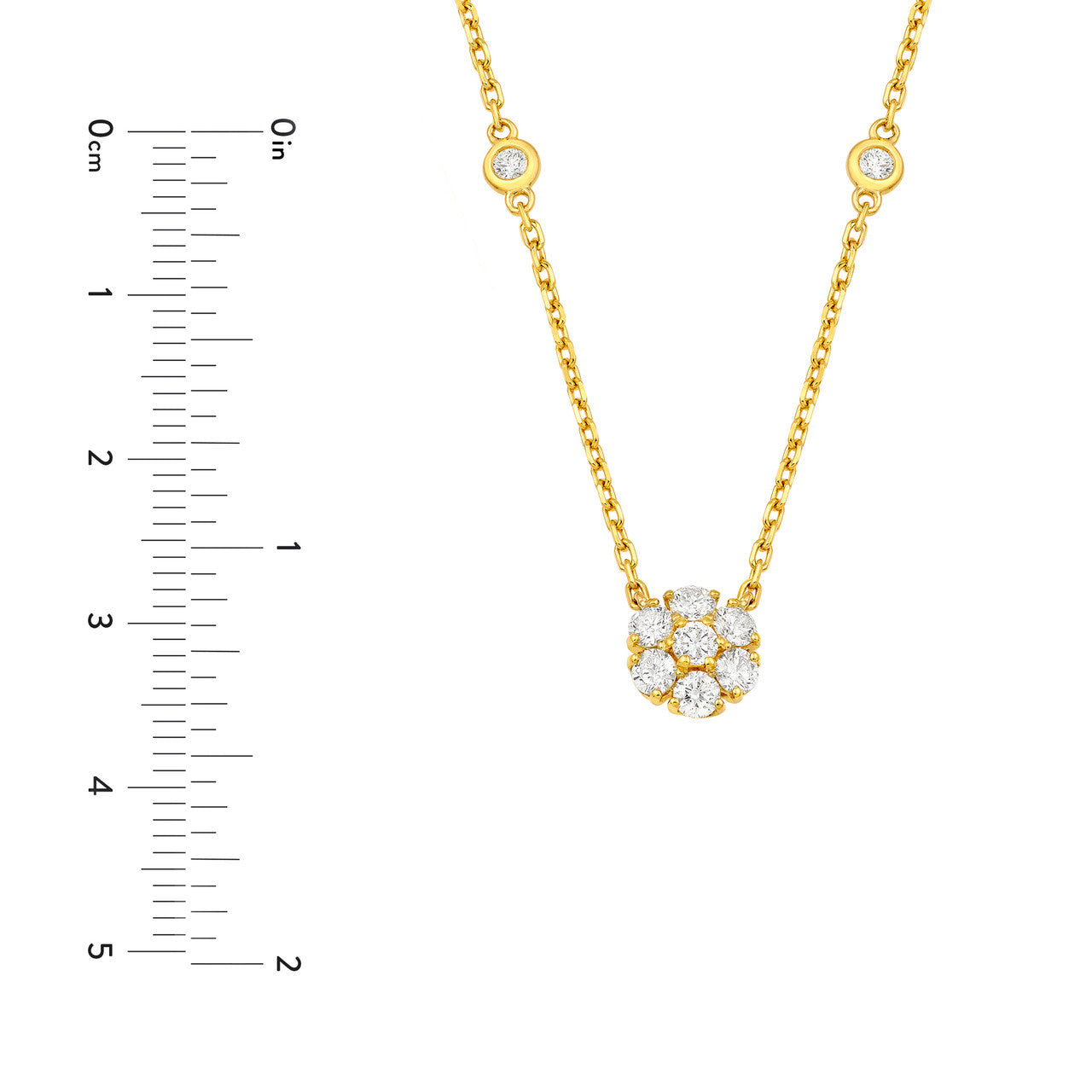 3/4 CTW Diamond Flower Necklace 14K Gold