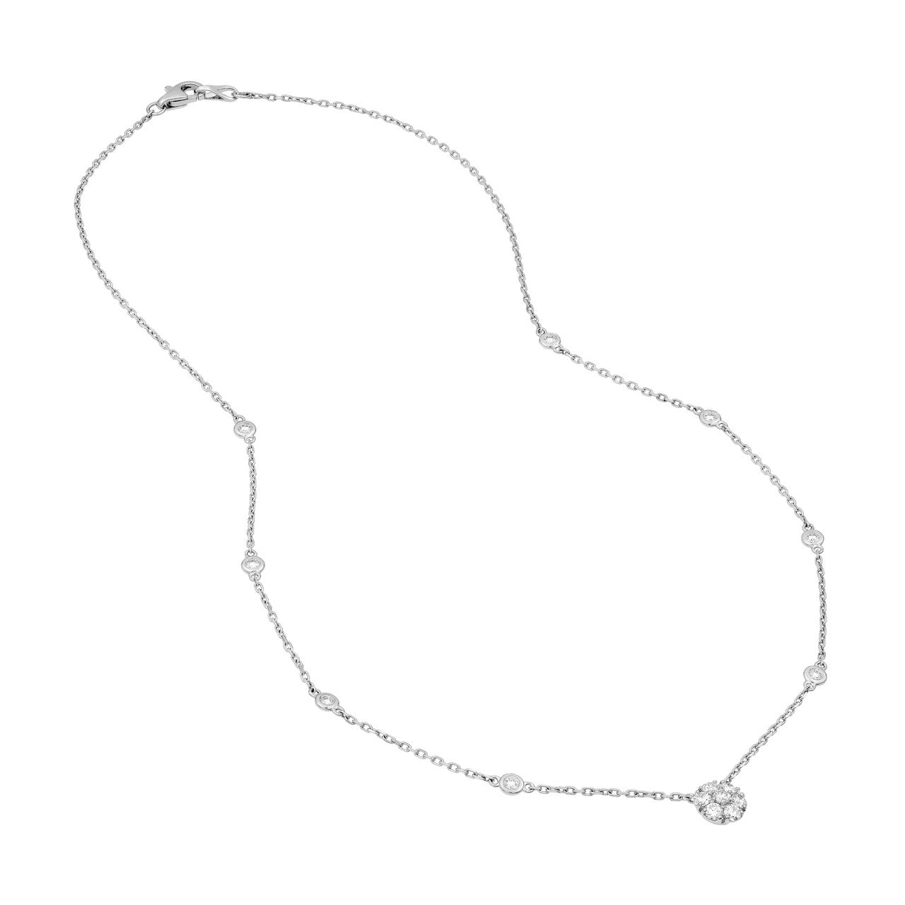 3/4 CTW Diamond Flower Necklace 14K Gold