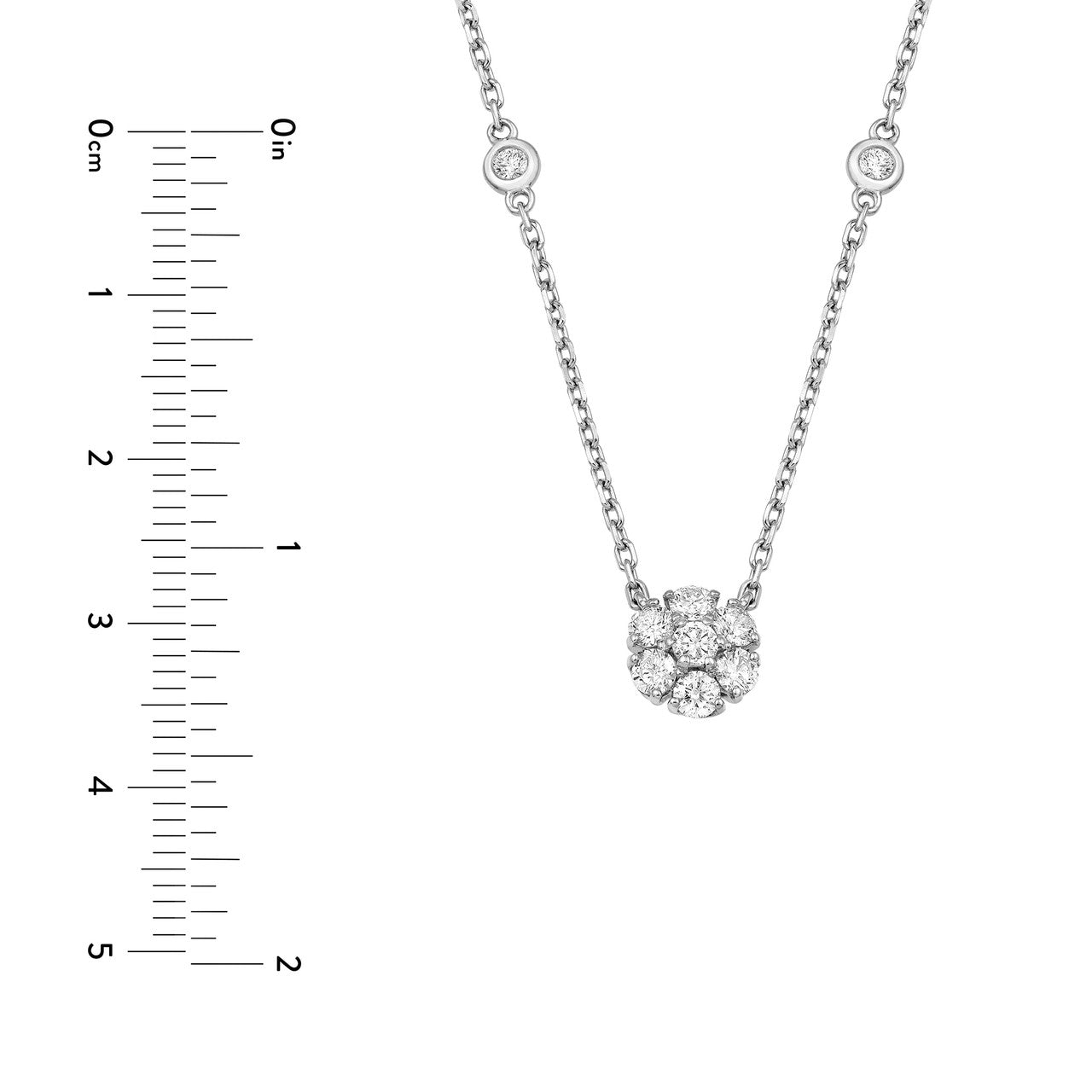 3/4 CTW Diamond Flower Necklace 14K Gold