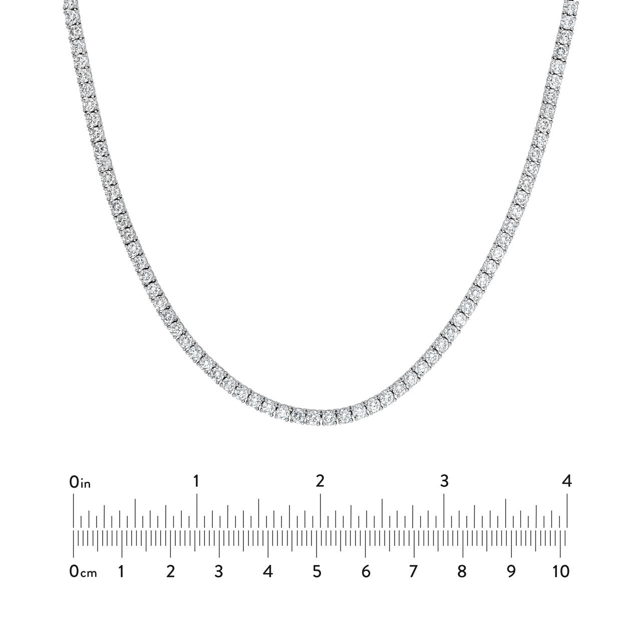 Diamond Halfway Tennis Straight Necklace (7-5/8tcw) in 14K White Golf