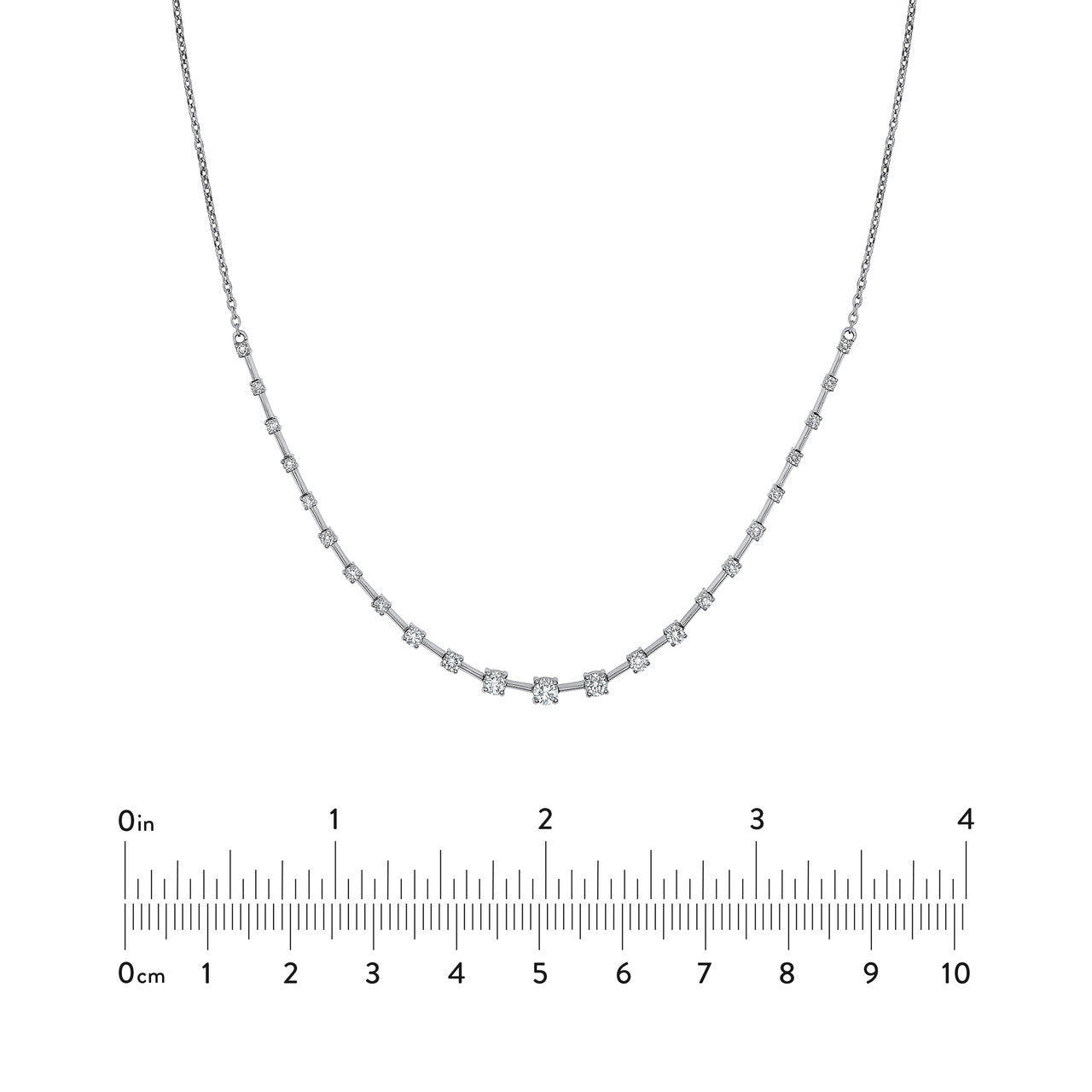 Round Ascending Diamond Necklace (7/8ctw) in 14K White Gold