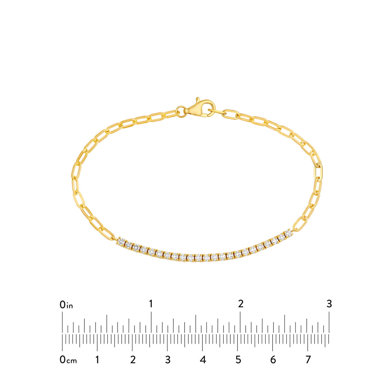 3/4 CTW Diamond Paper Clip Bracelet 14K Yellow Gold