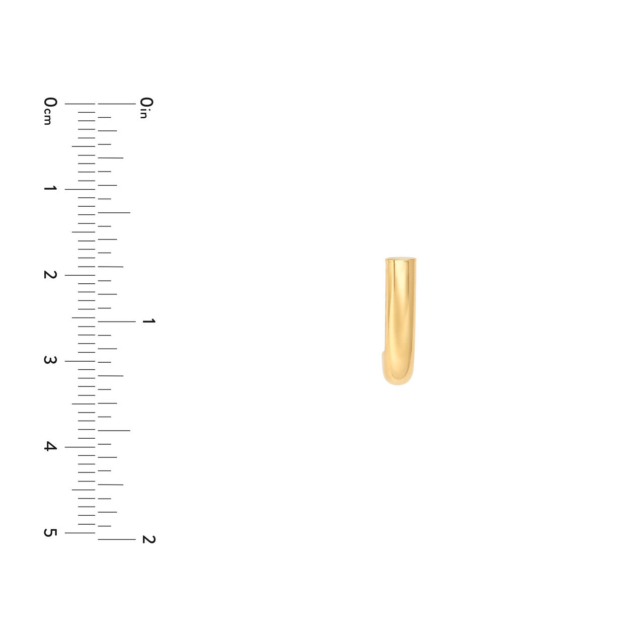 Small Round J Hoop Earrings 14K Yellow Gold