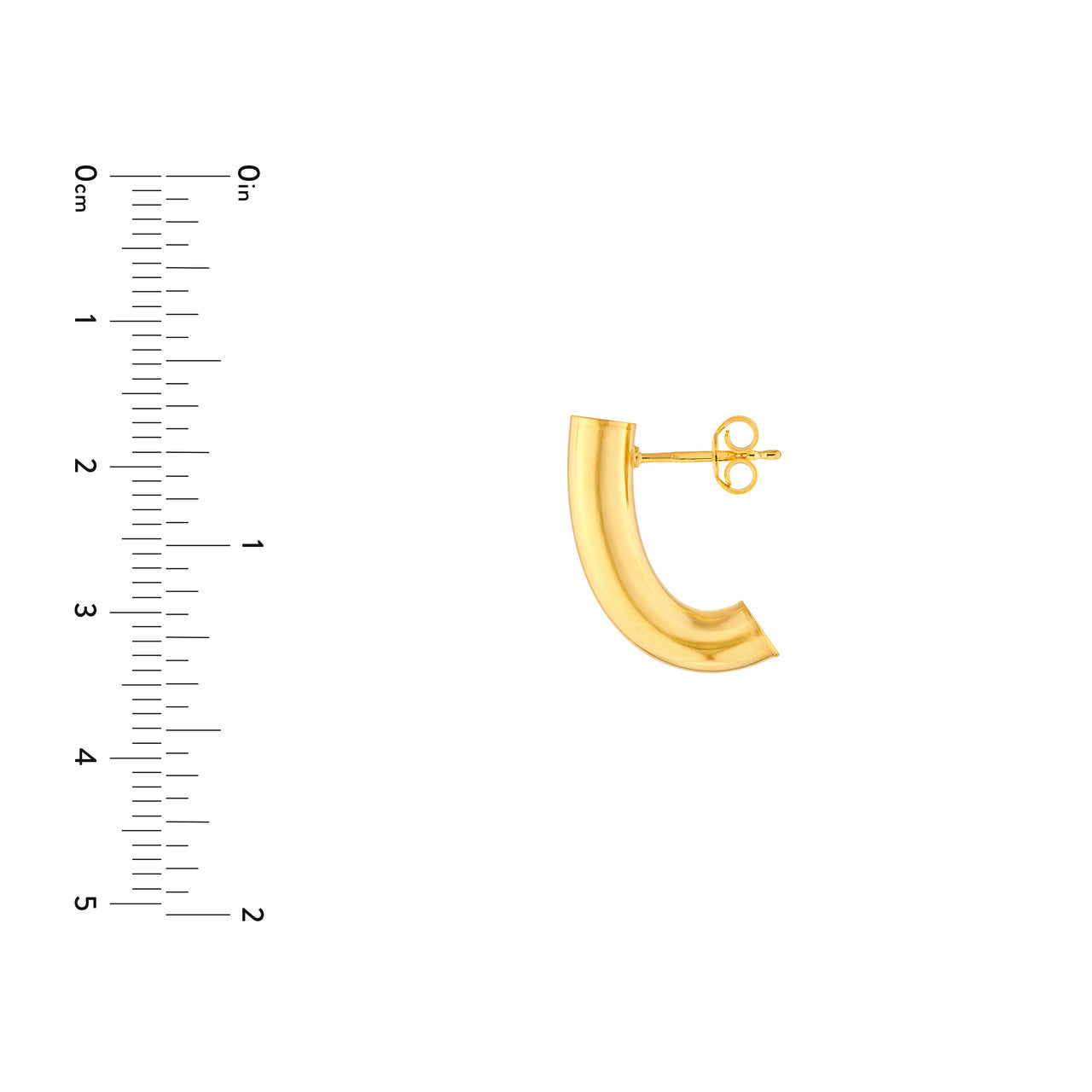 Small Round J Hoop Earrings 14K Yellow Gold