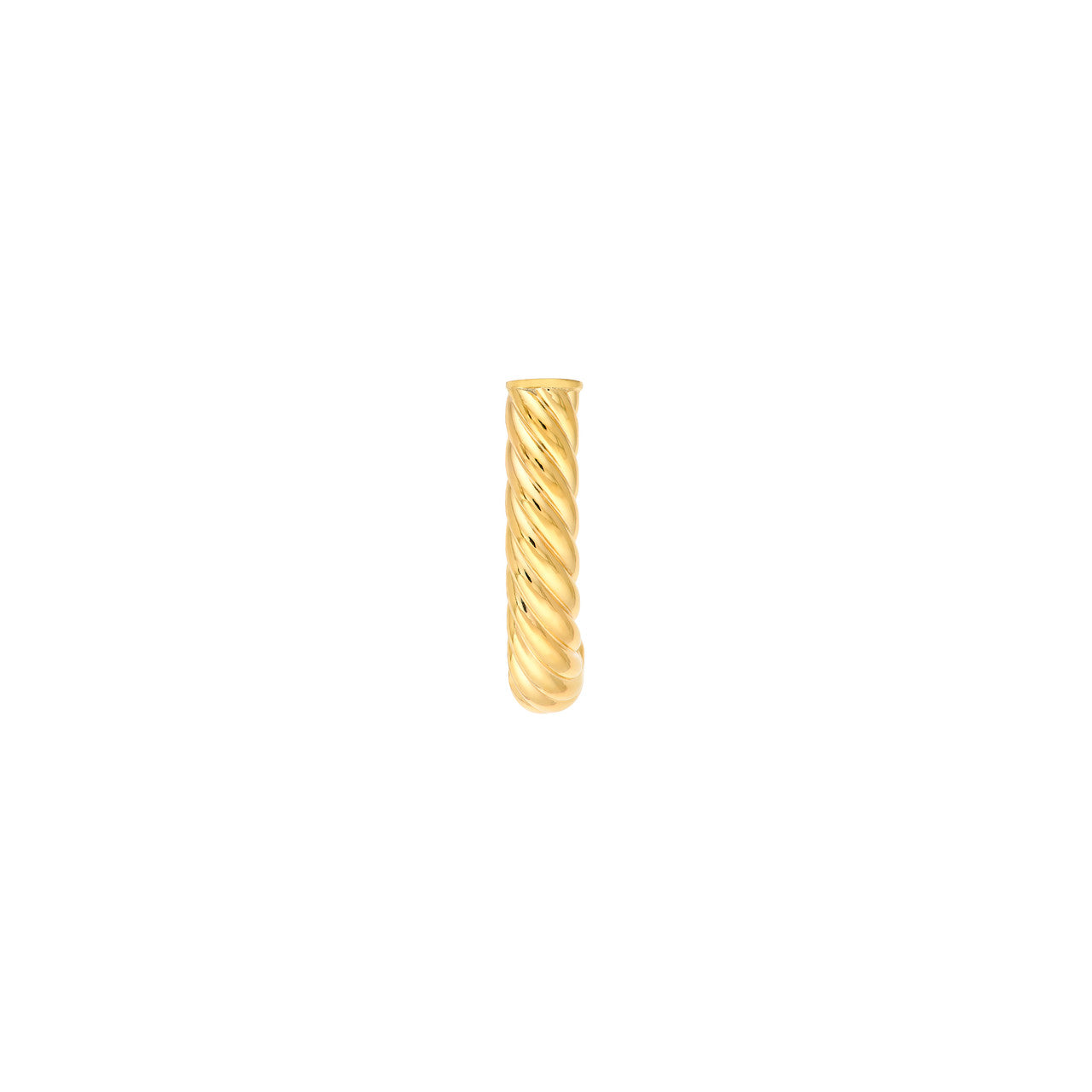 4mm Round Twisted J Hoop Earrings 14K Yellow Gold