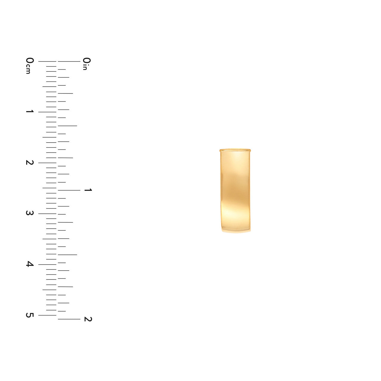 Flat Oval Tube J Hoop Earrings 14K Yellow Gold