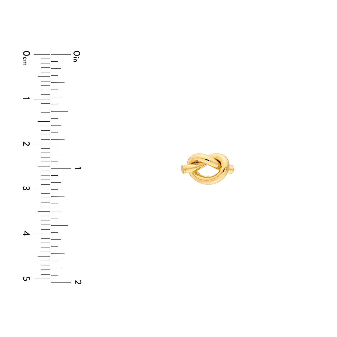 2mm Tube Love Knot Earrings 14K Yellow Gold