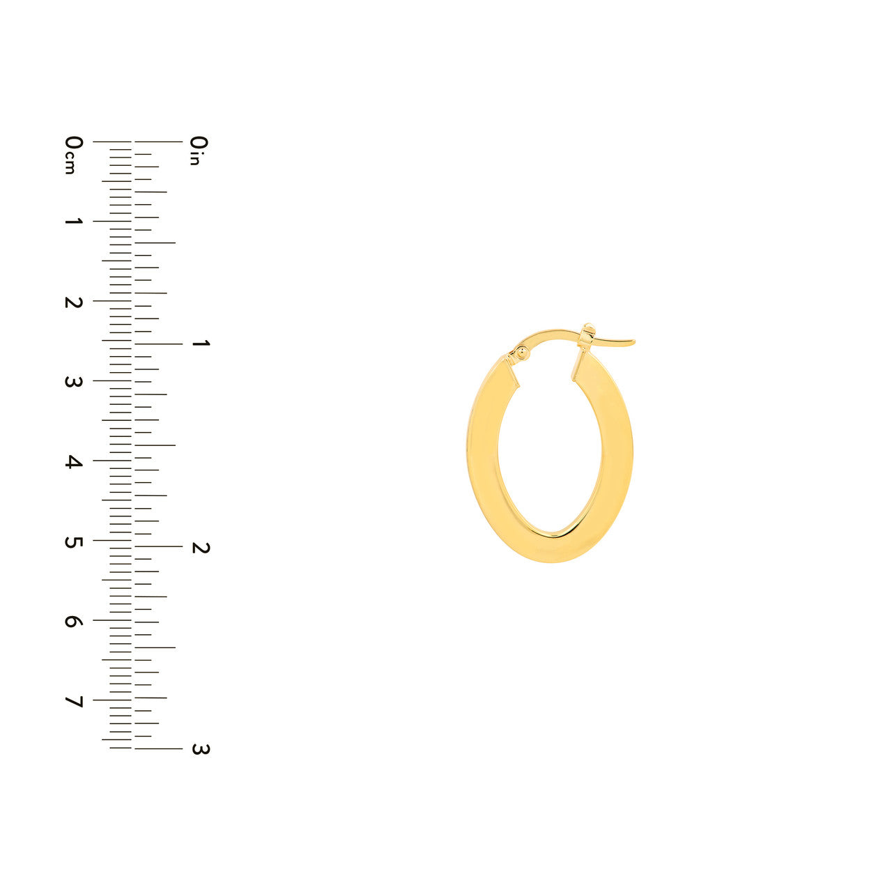 Marquise Rectangular Hoop Earrings 14K Yellow Gold