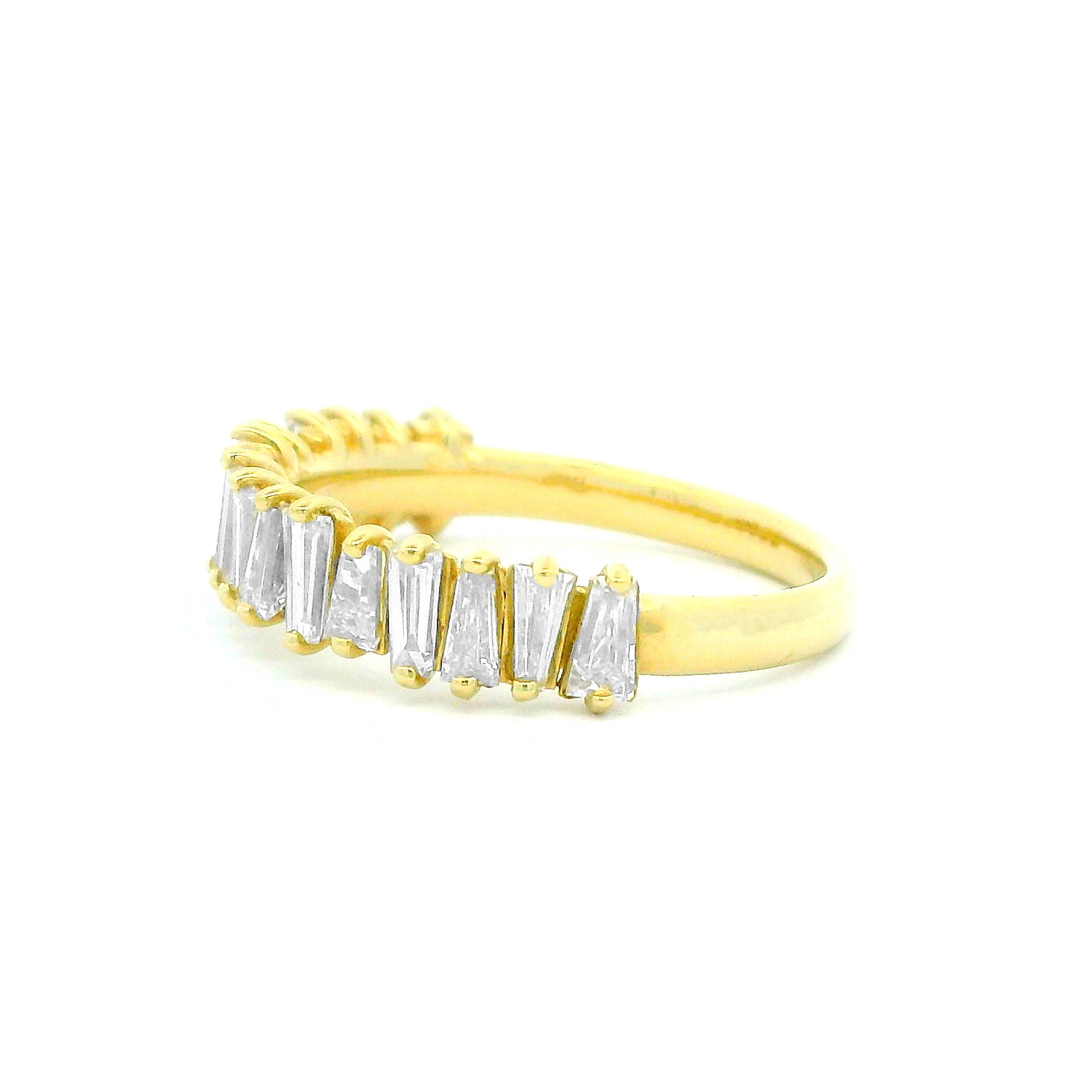 1.28 CTW Baguette-Cut Diamond Ring 14K Yellow Gold