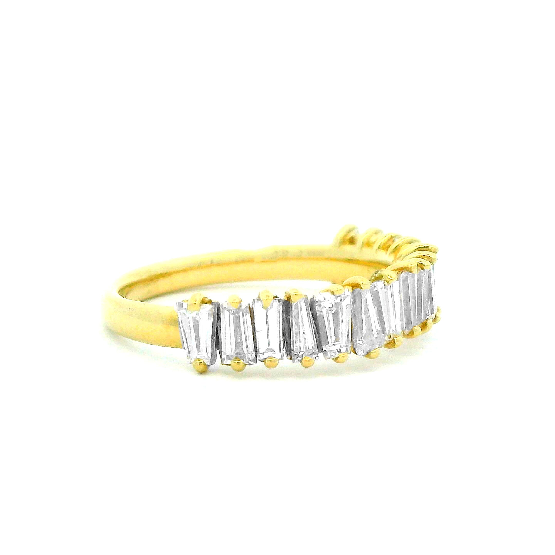 1.28 CTW Baguette-Cut Diamond Ring 14K Yellow Gold
