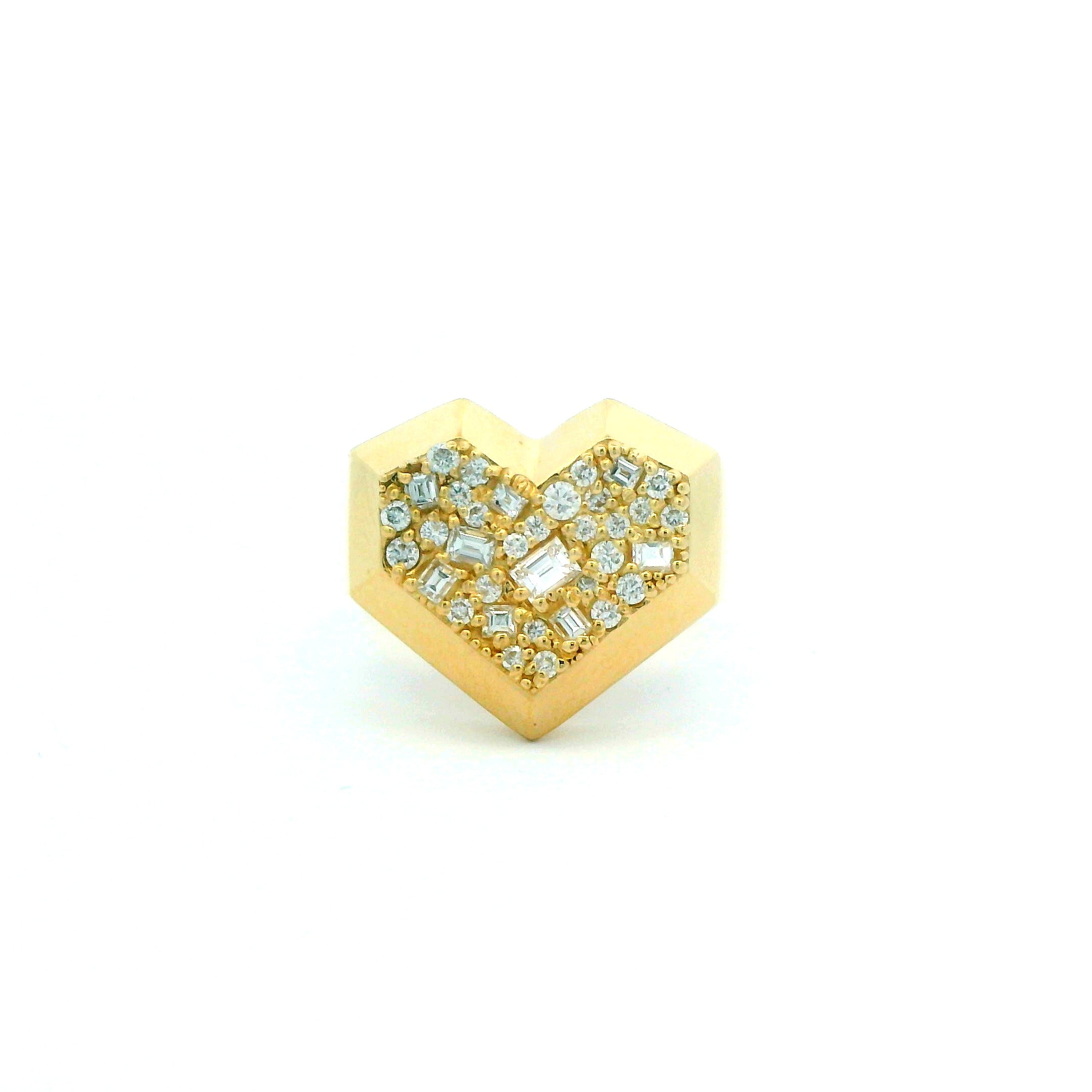 0.48 CTW Heart-Shaped Diamond Ring 14K Yellow Gold