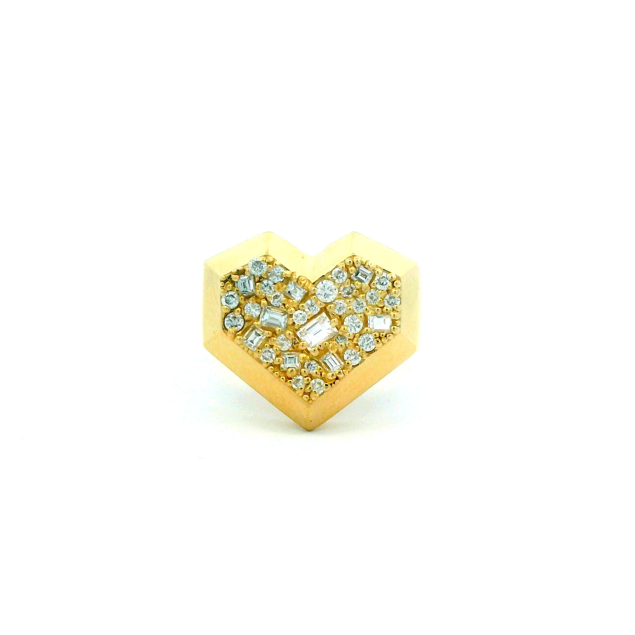 0.48 CTW Heart-Shaped Diamond Ring 14K Yellow Gold