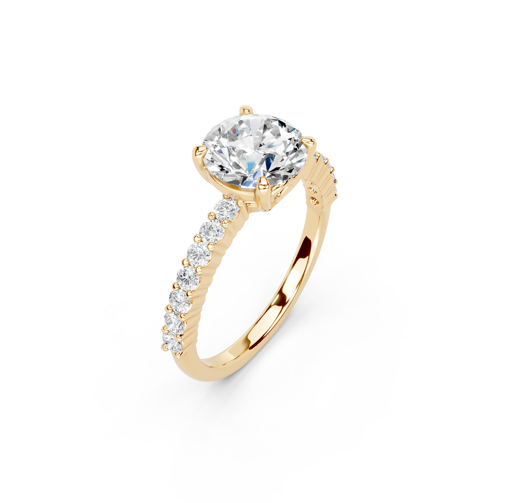 The Abigail diamond and pavé band in profile