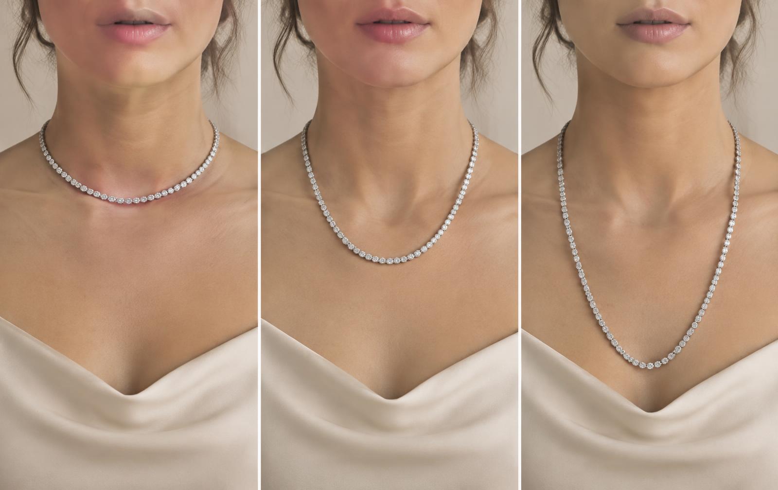 Necklace length shown through a realistic fine-jewelry study
