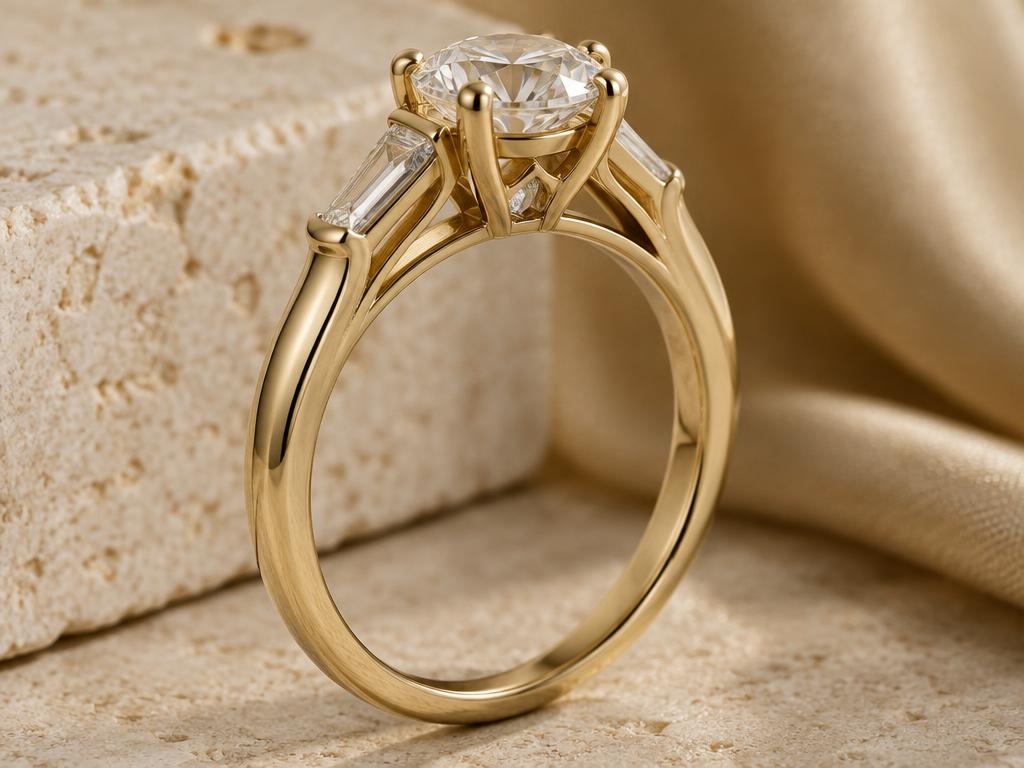 Cathedral engagement-ring style shown as an educational example