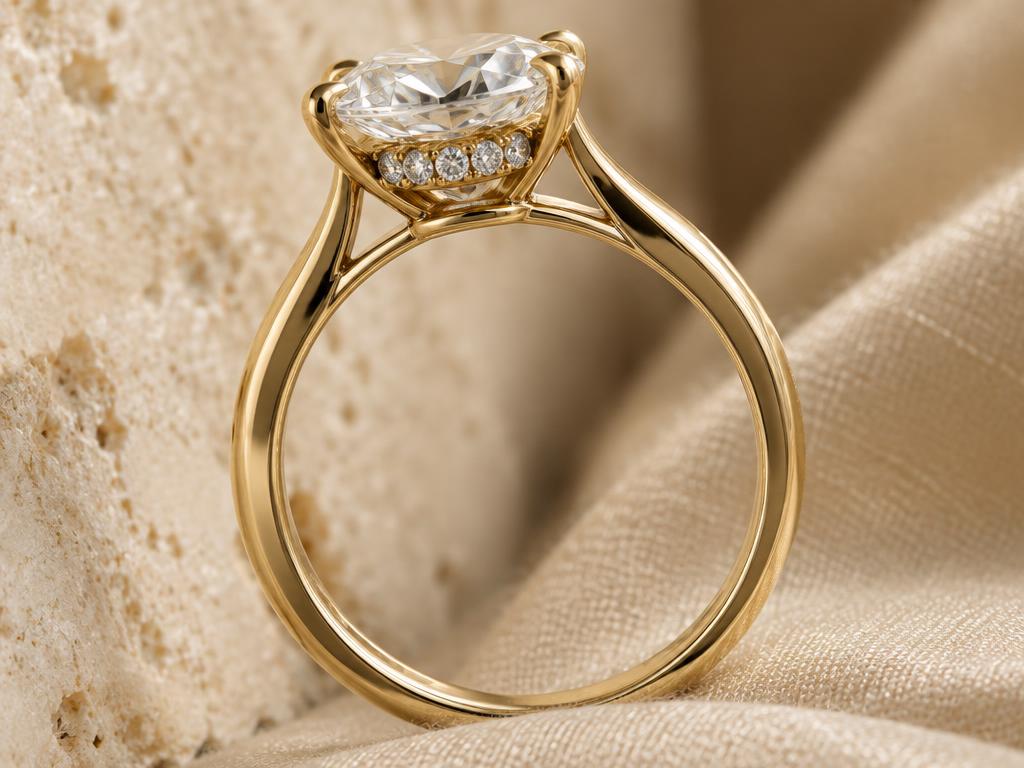 Hidden Halo engagement-ring style shown as an educational example