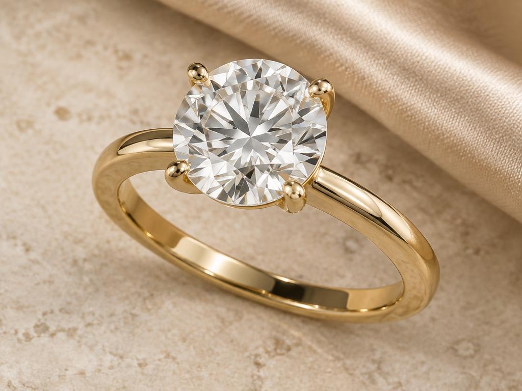 Solitaire engagement-ring style shown as an educational example