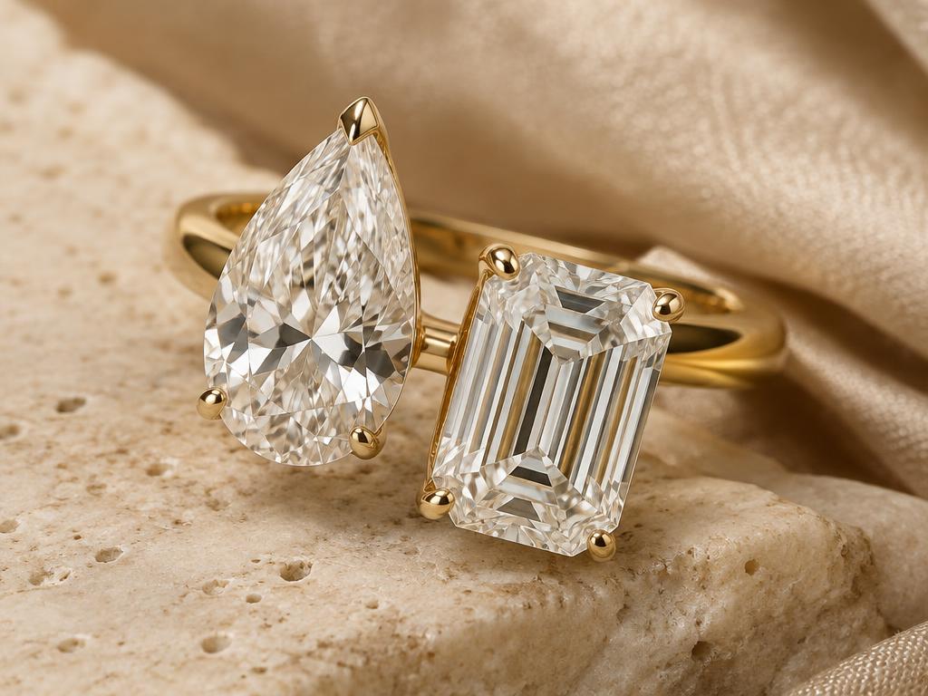 Toi et Moi engagement-ring style shown as an educational example