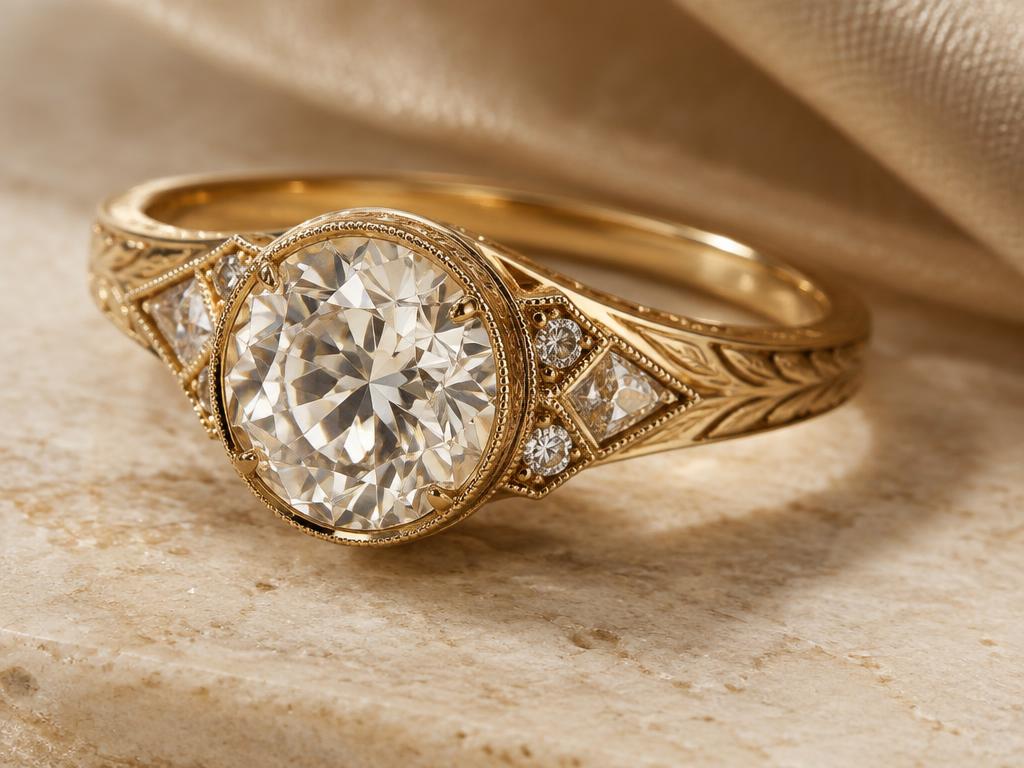Vintage-Inspired engagement-ring style shown as an educational example