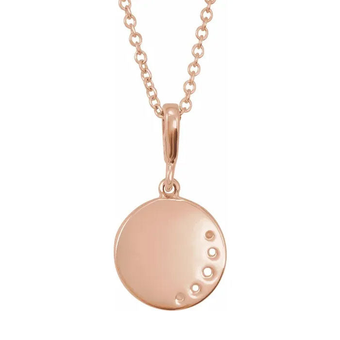 1/10 CTW Natural Diamond Crescent Moon Pendant Necklace 14K Gold