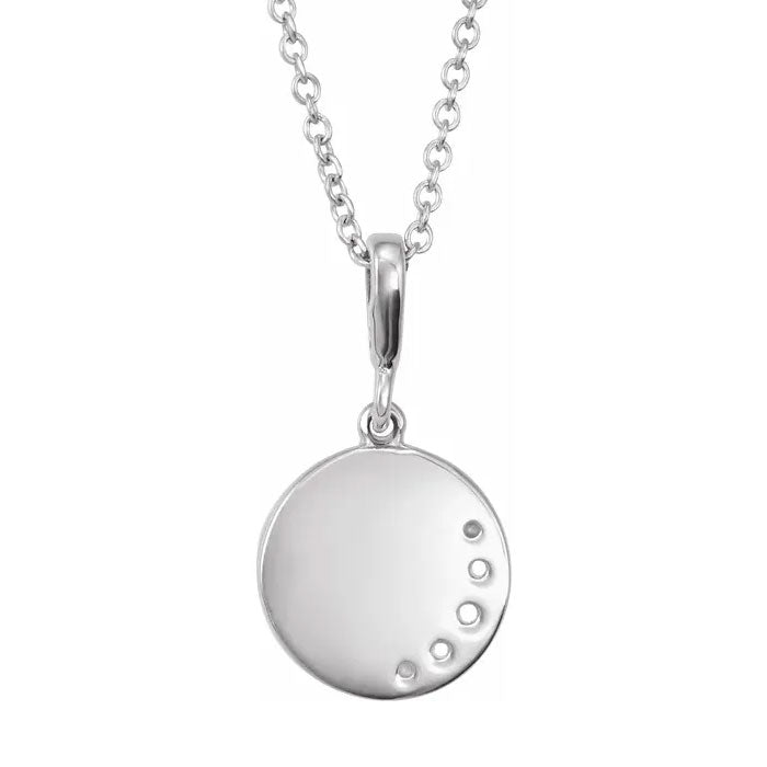 1/10 CTW Natural Diamond Crescent Moon Pendant Necklace 14K Gold
