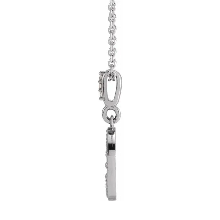 1/10 CTW Natural Diamond Crescent Moon Pendant Necklace 14K Gold