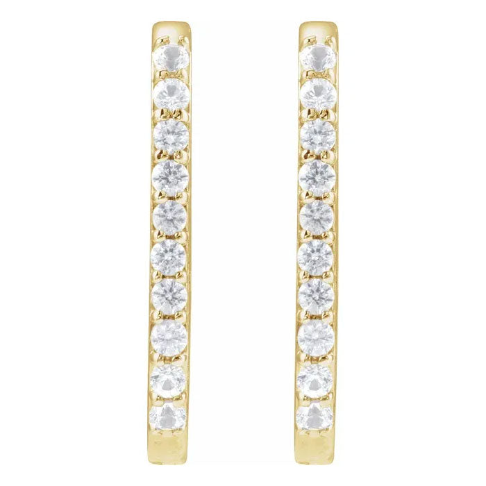 14mm Hoop Earrings 14K Gold
