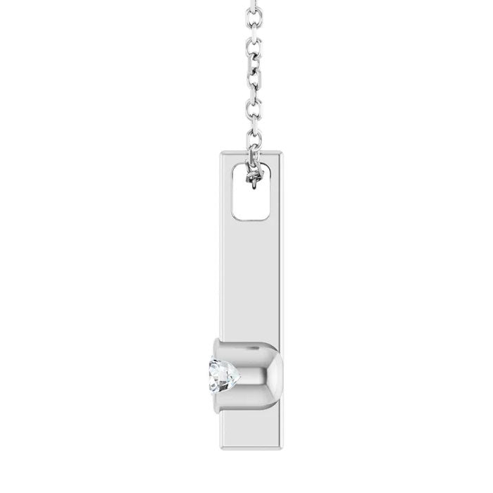 1/10 CTW Natural Diamond Bar Pendant Necklace 14K Gold
