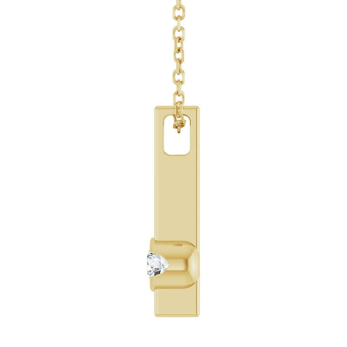 1/10 CTW Natural Diamond Bar Pendant Necklace 14K Gold