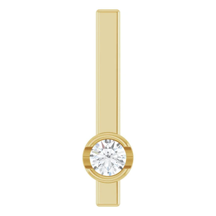 1/10 CTW Natural Diamond Bar Pendant Necklace 14K Gold