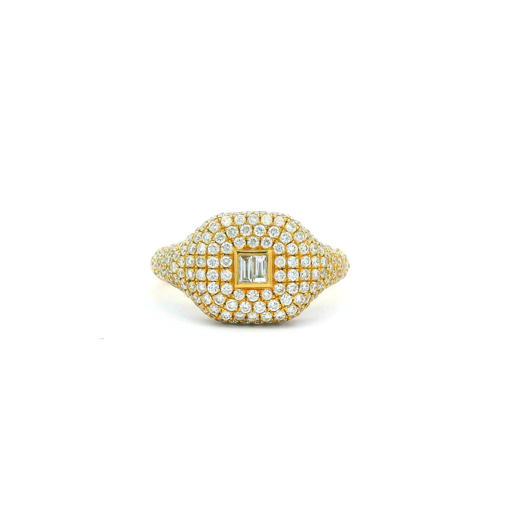 Baguette-Cut Diamond Pavé Statement Ring
