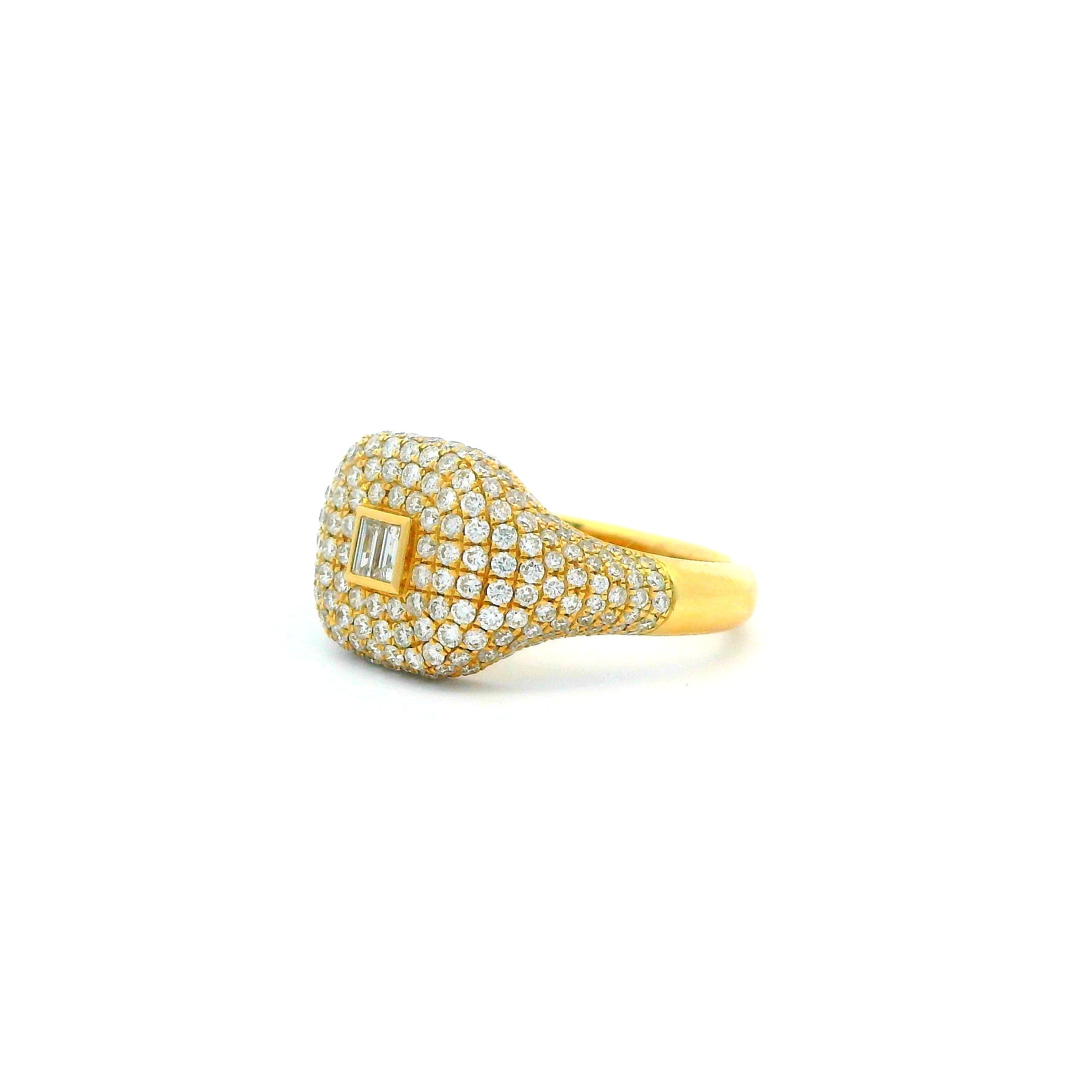 Baguette-Cut Diamond Pavé Statement Ring