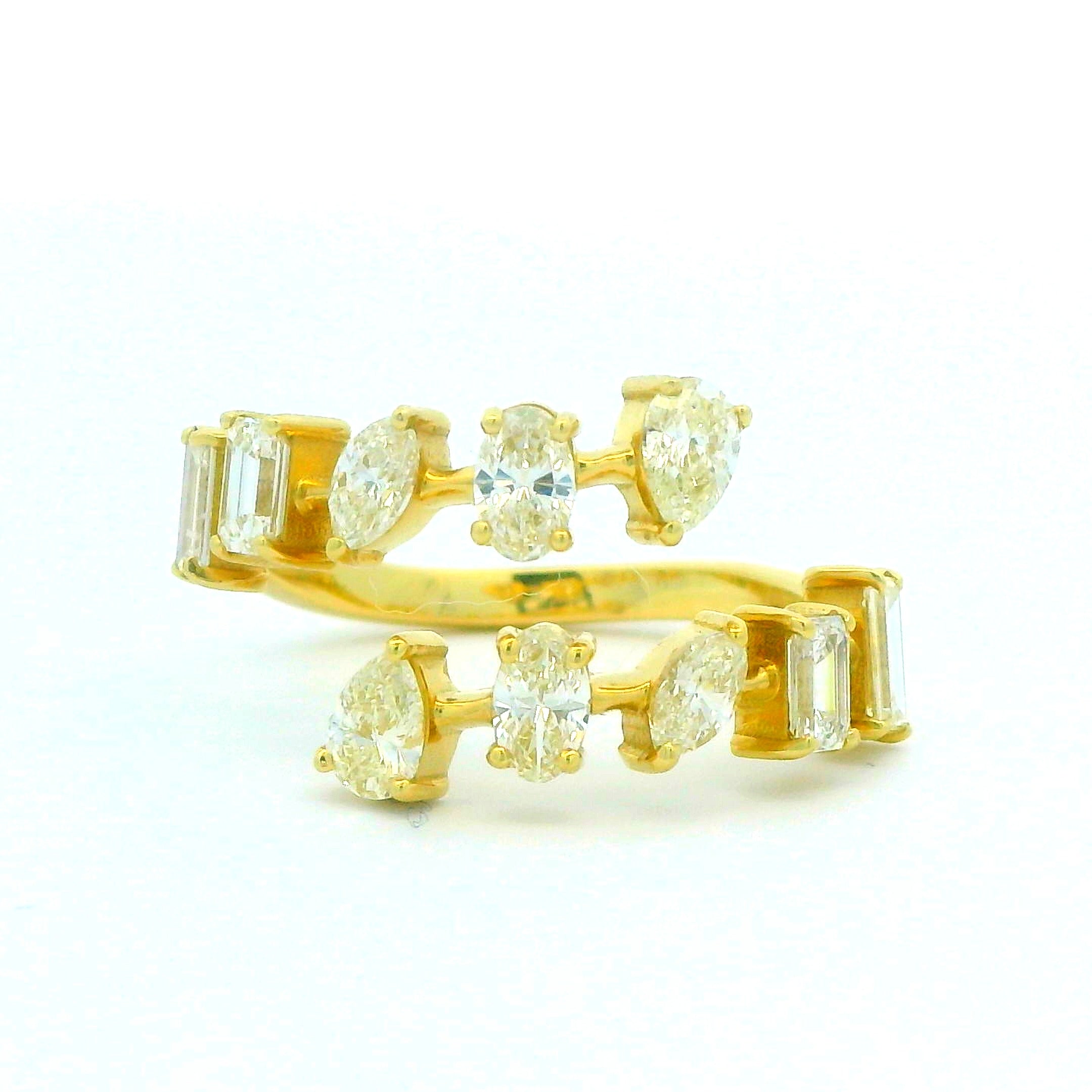 Multi-Cut Diamond Bypass Ring