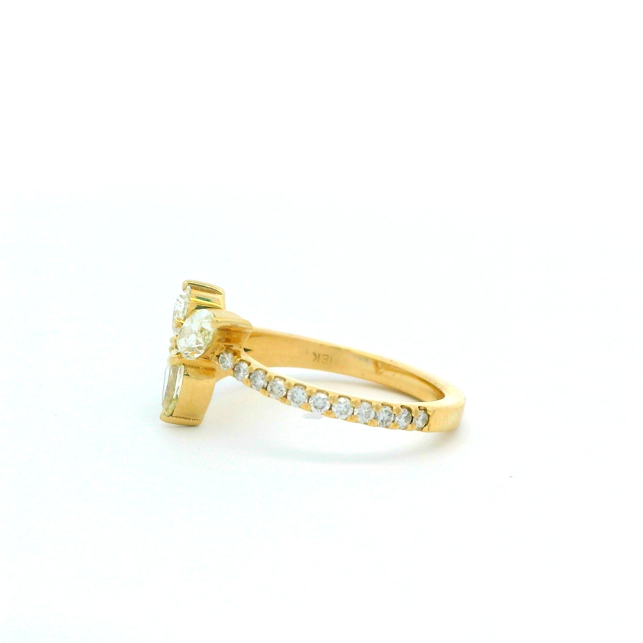 1.22 CTW Pear-Cut Diamond Pavé Ring
