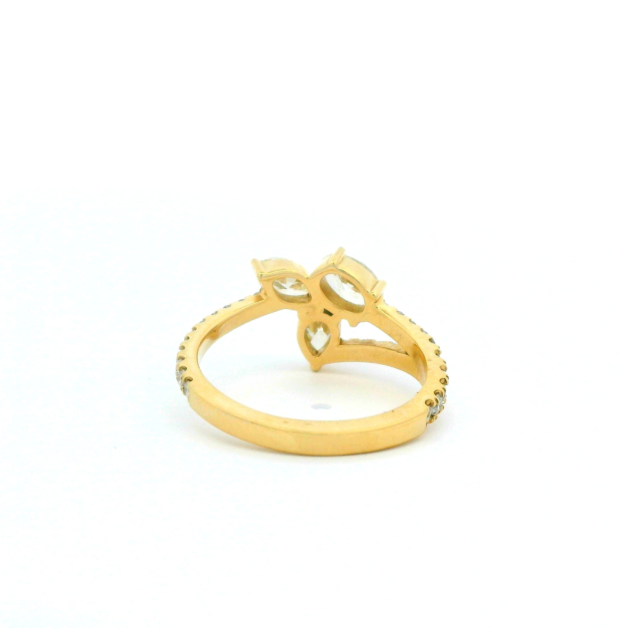 1.22 CTW Pear-Cut Diamond Pavé Ring