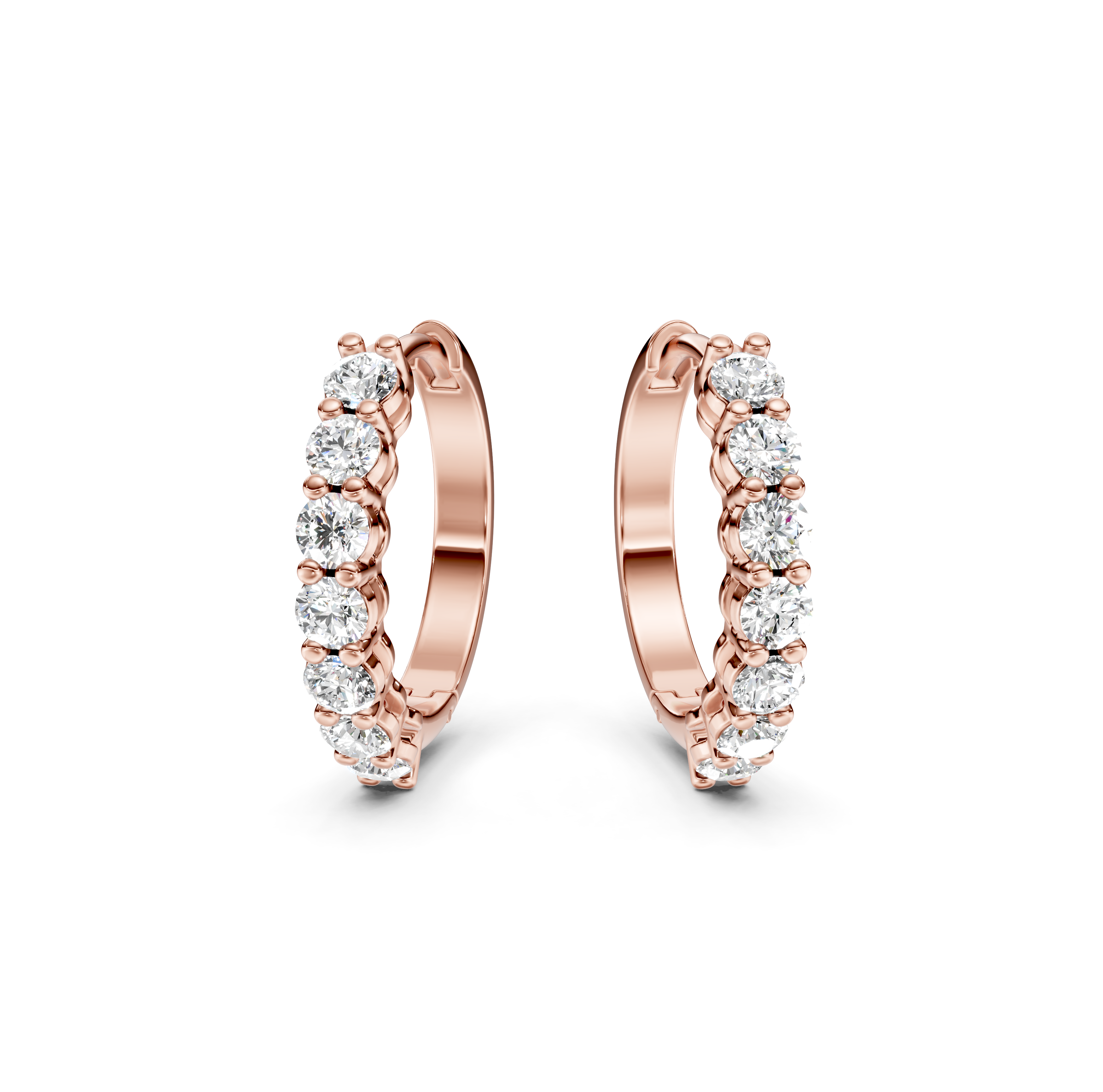 Half Eternity Diamond Hoop Earrings