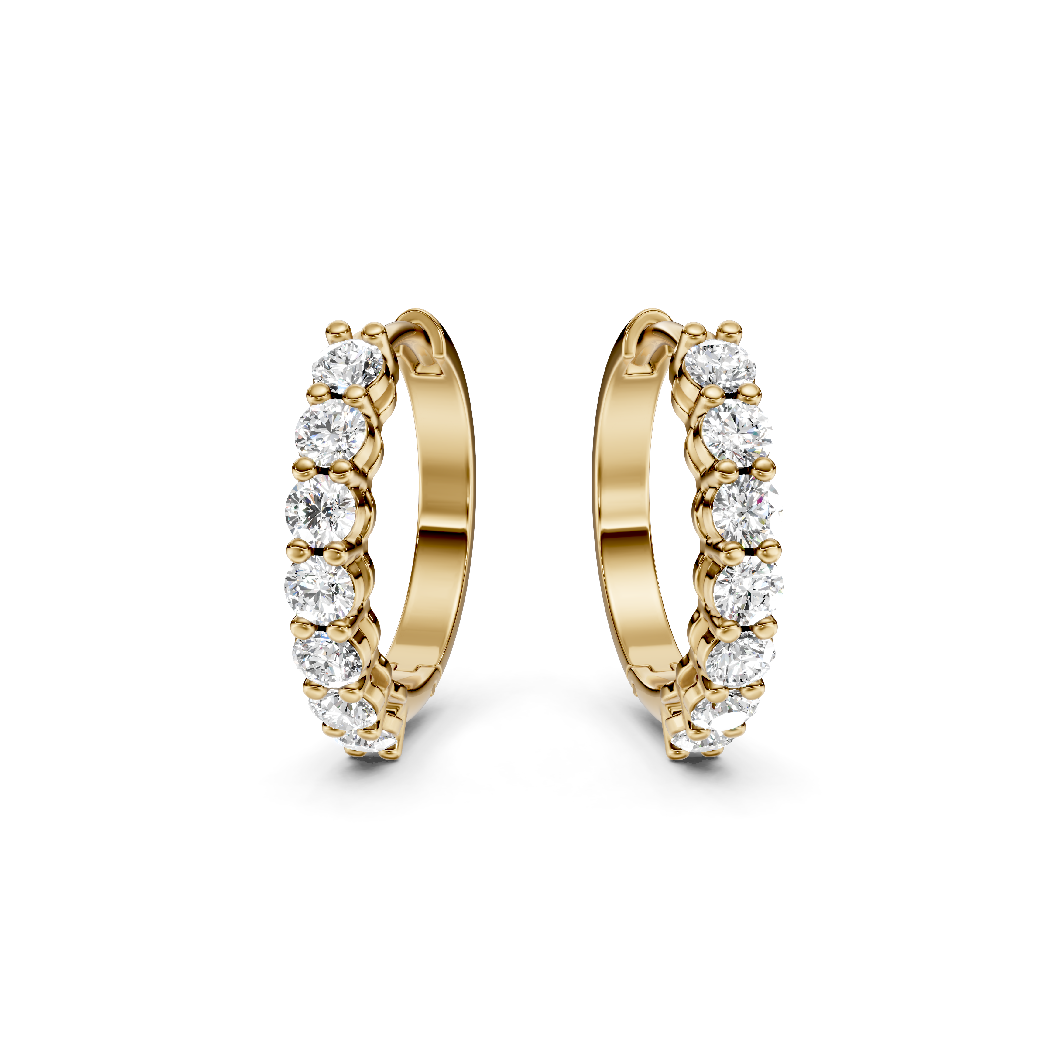 Half Eternity Diamond Hoop Earrings