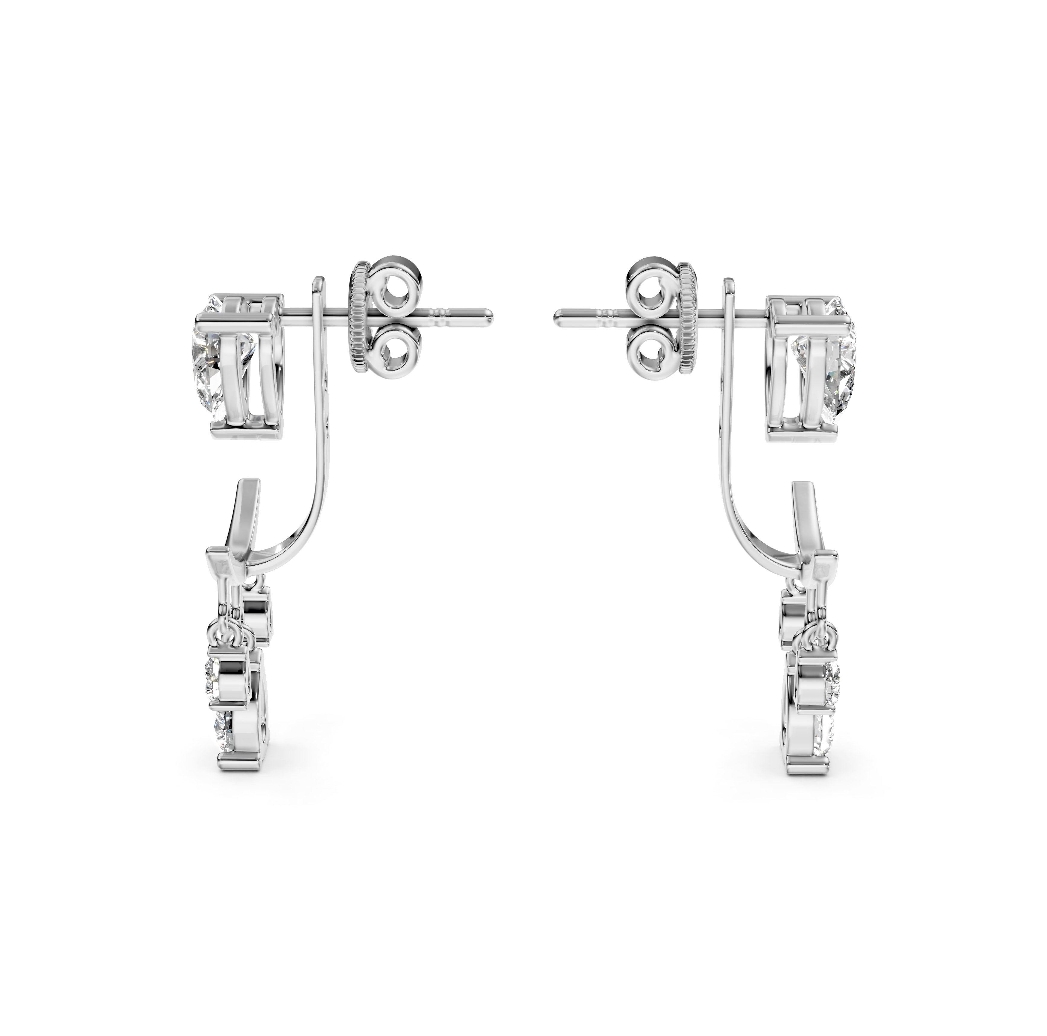 Pear Cut Jacket Diamond Earrings