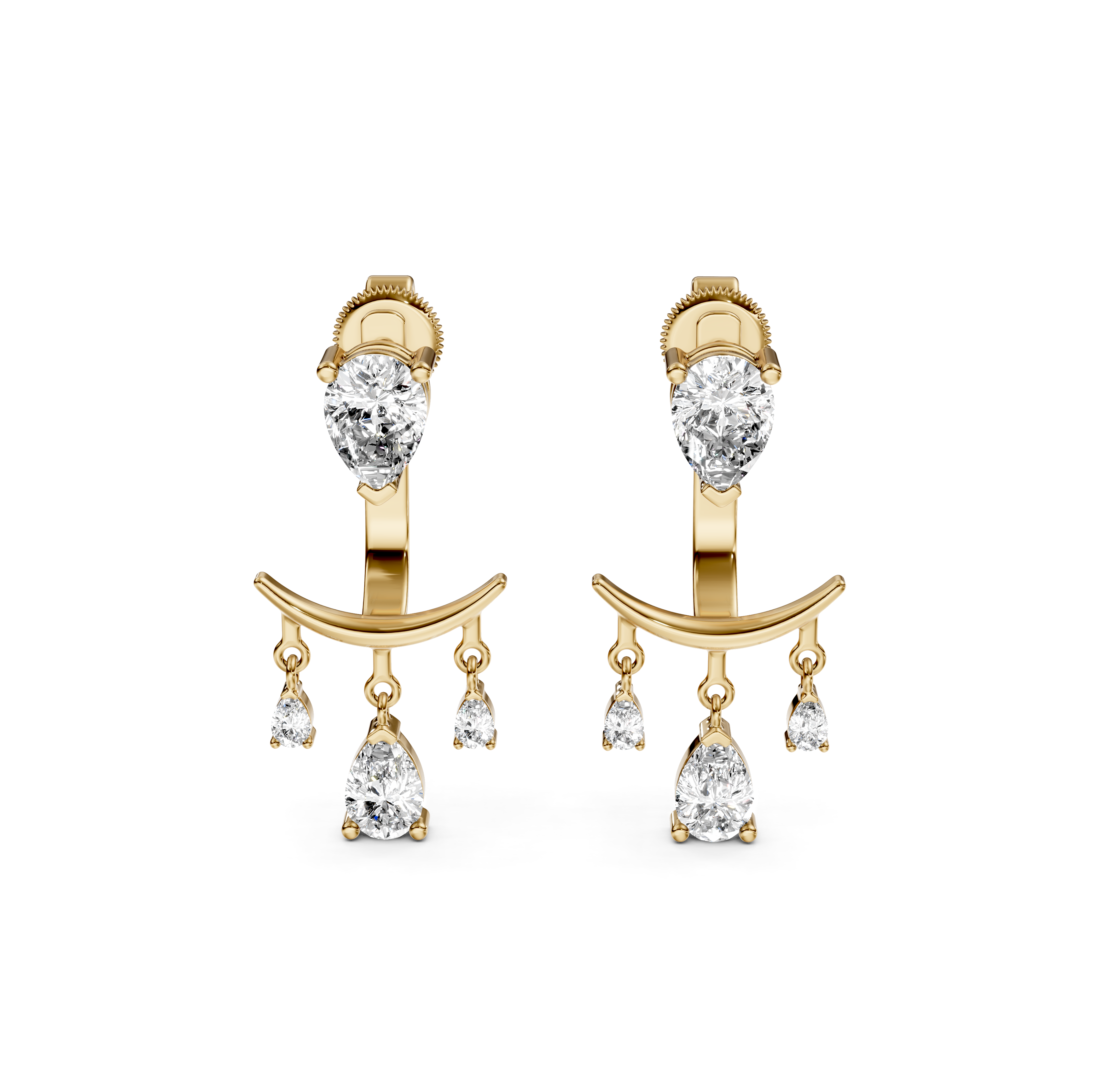 Pear Cut Jacket Diamond Earrings