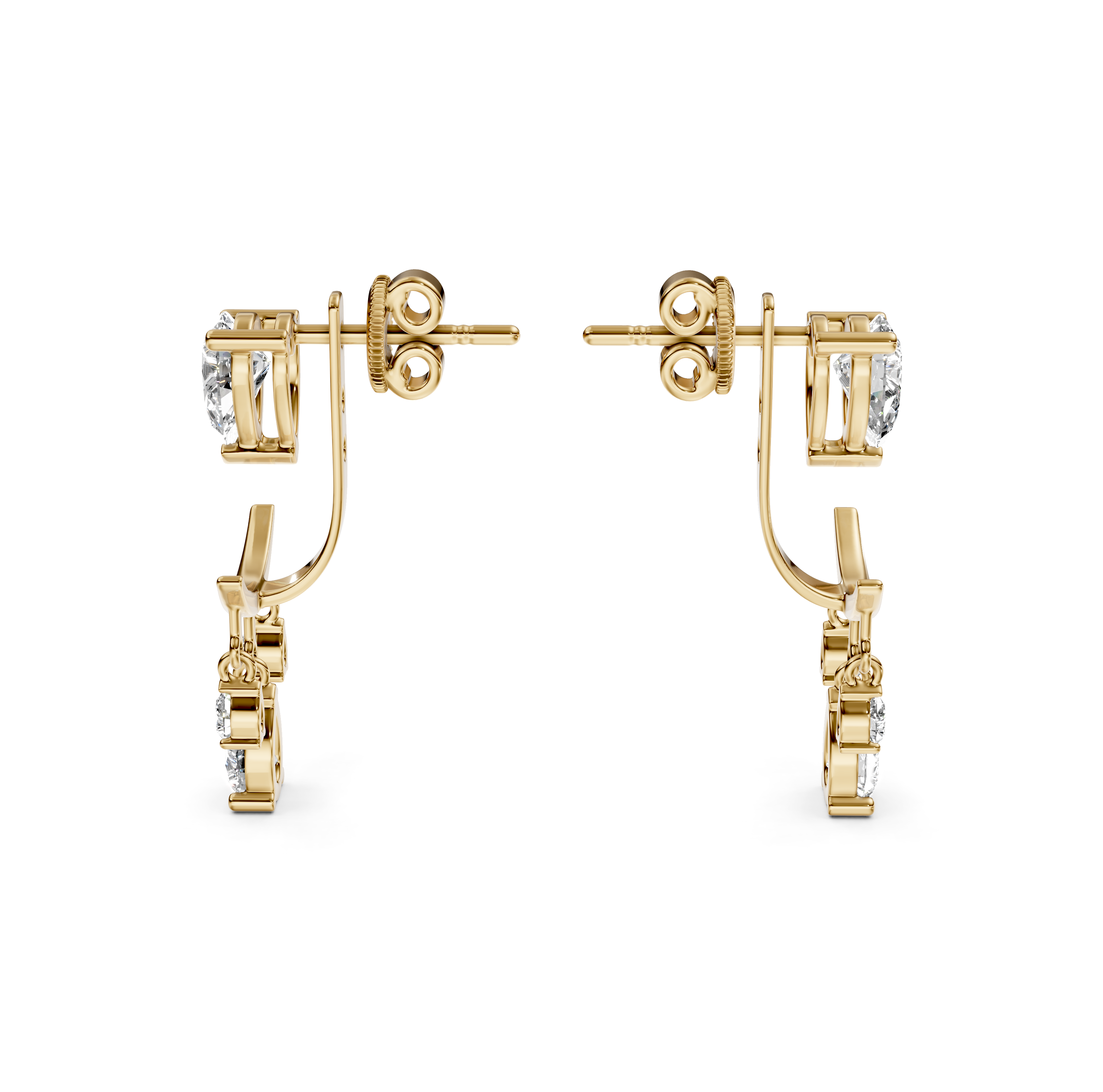 Pear Cut Jacket Diamond Earrings