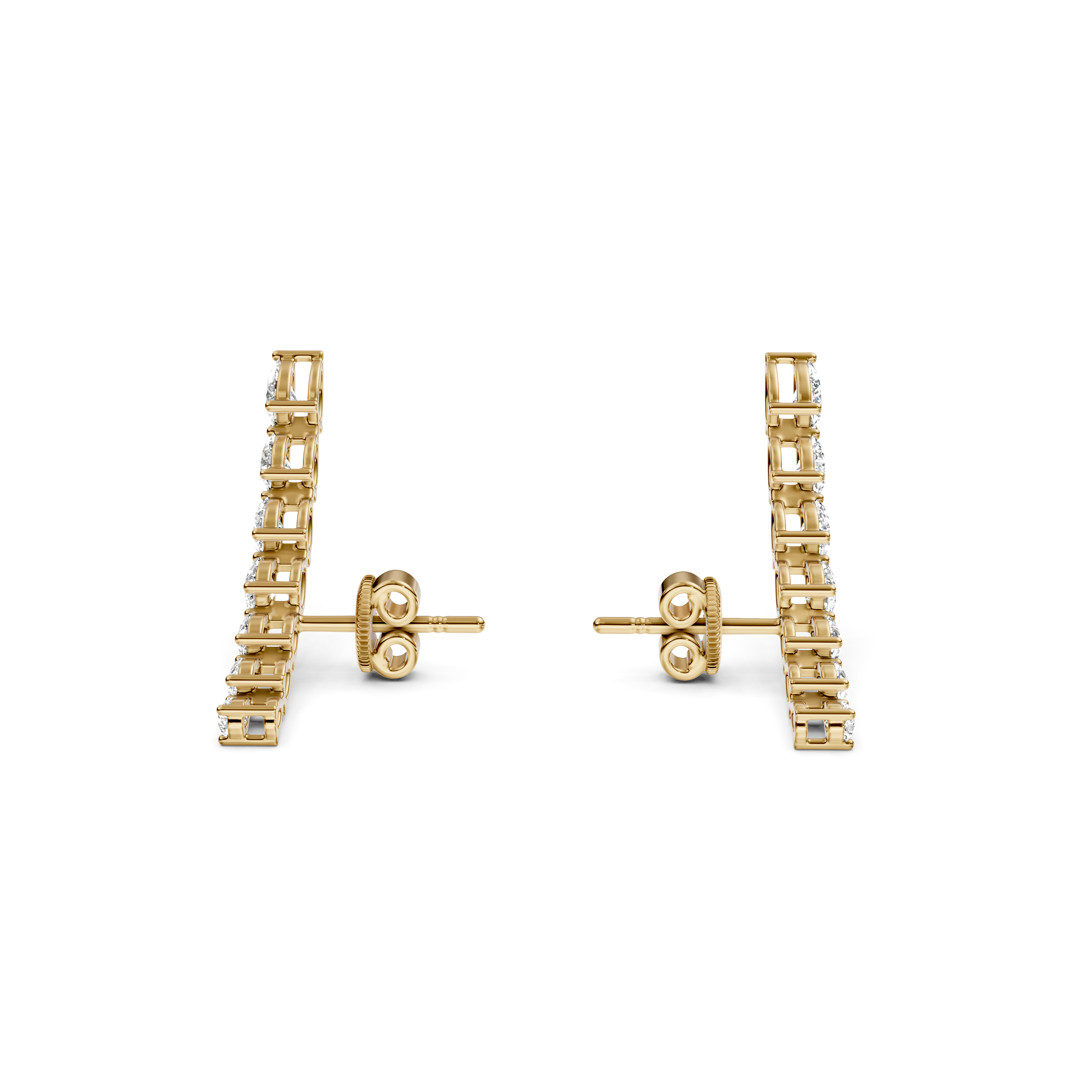 Pear Cut Curved Bar Climber Earrings
