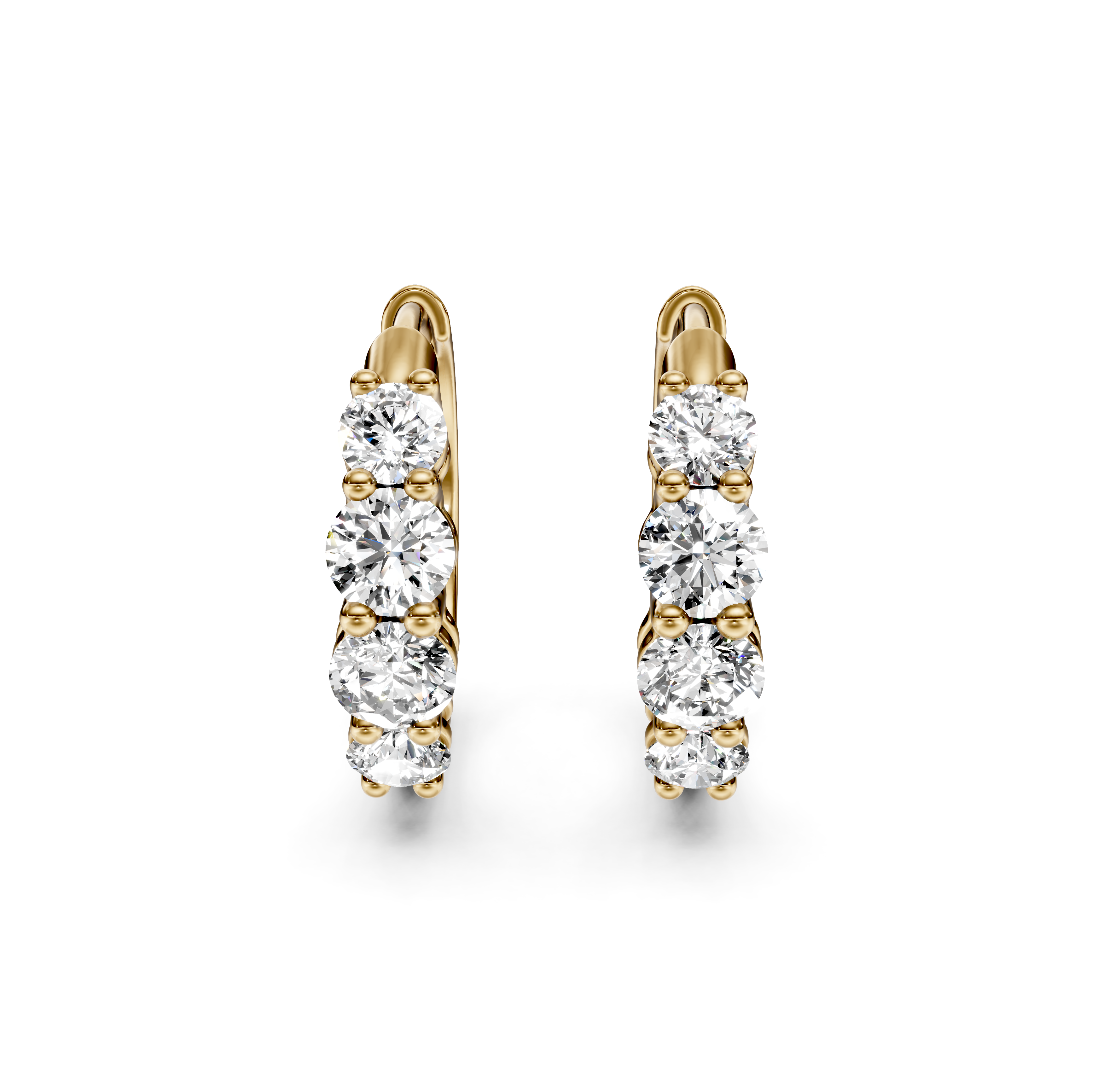 Graduated Half Eternity Diamond Hoop Earrings