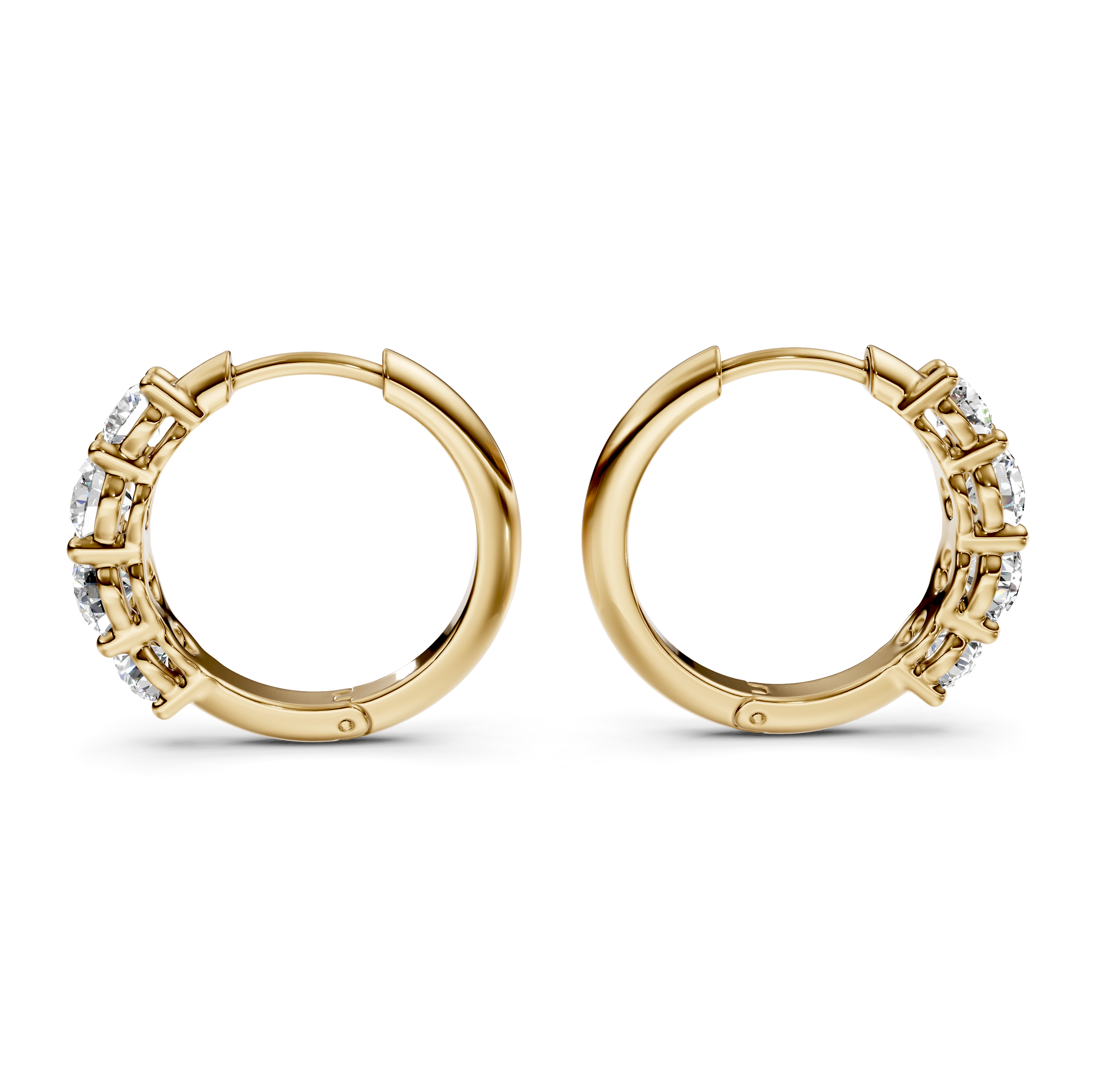 Graduated Half Eternity Diamond Hoop Earrings