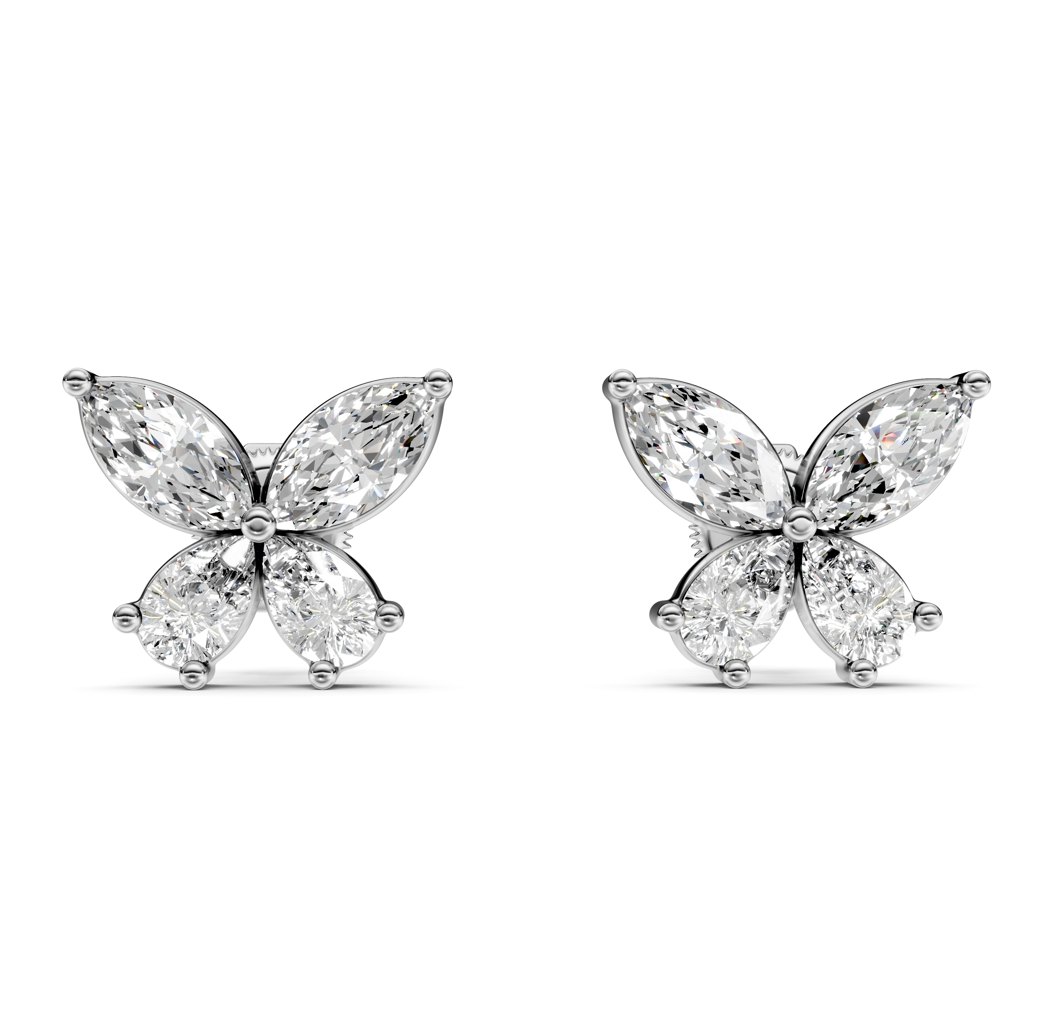 Butterfy Diamond Stud Earrings