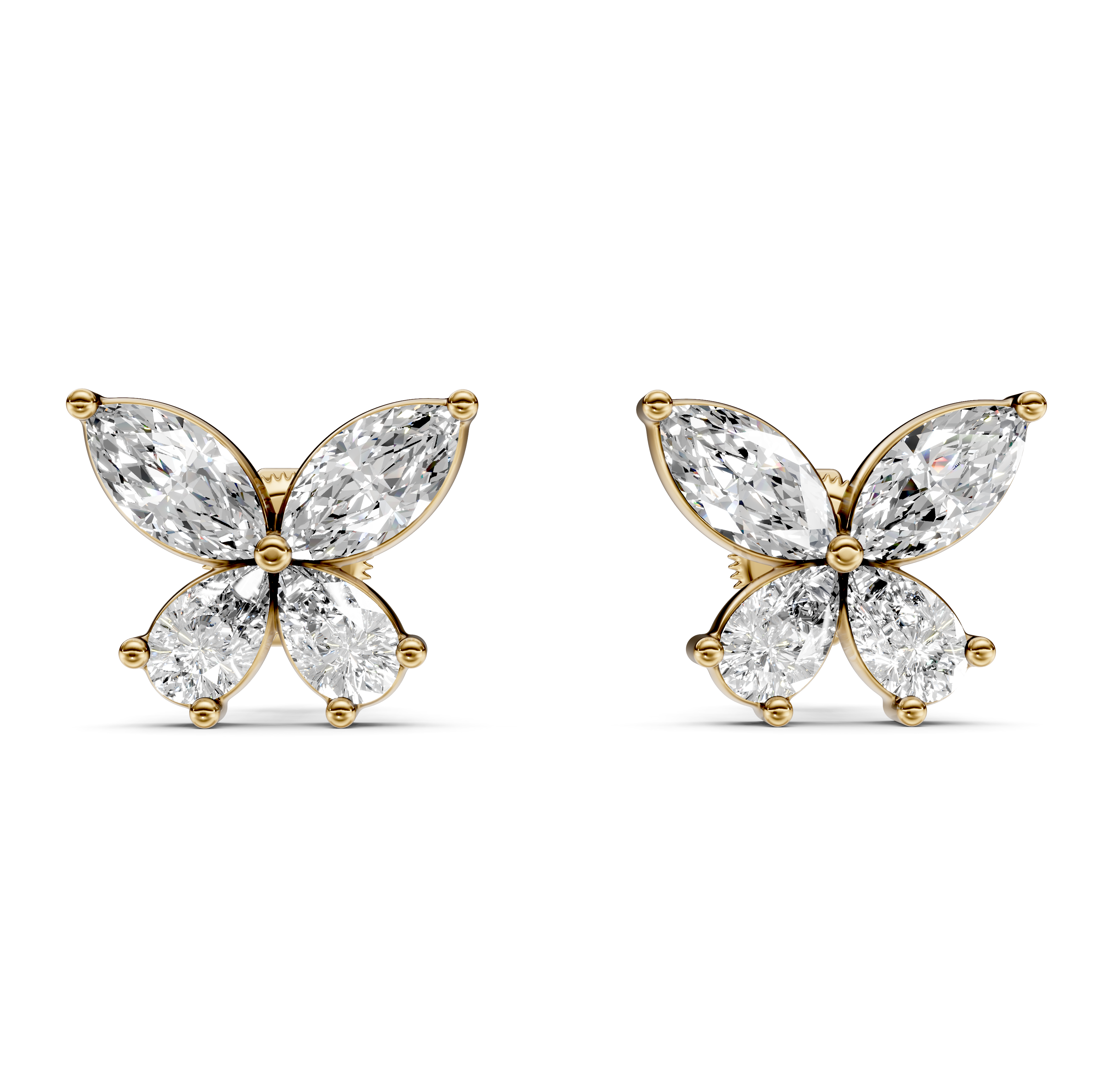Butterfy Diamond Stud Earrings