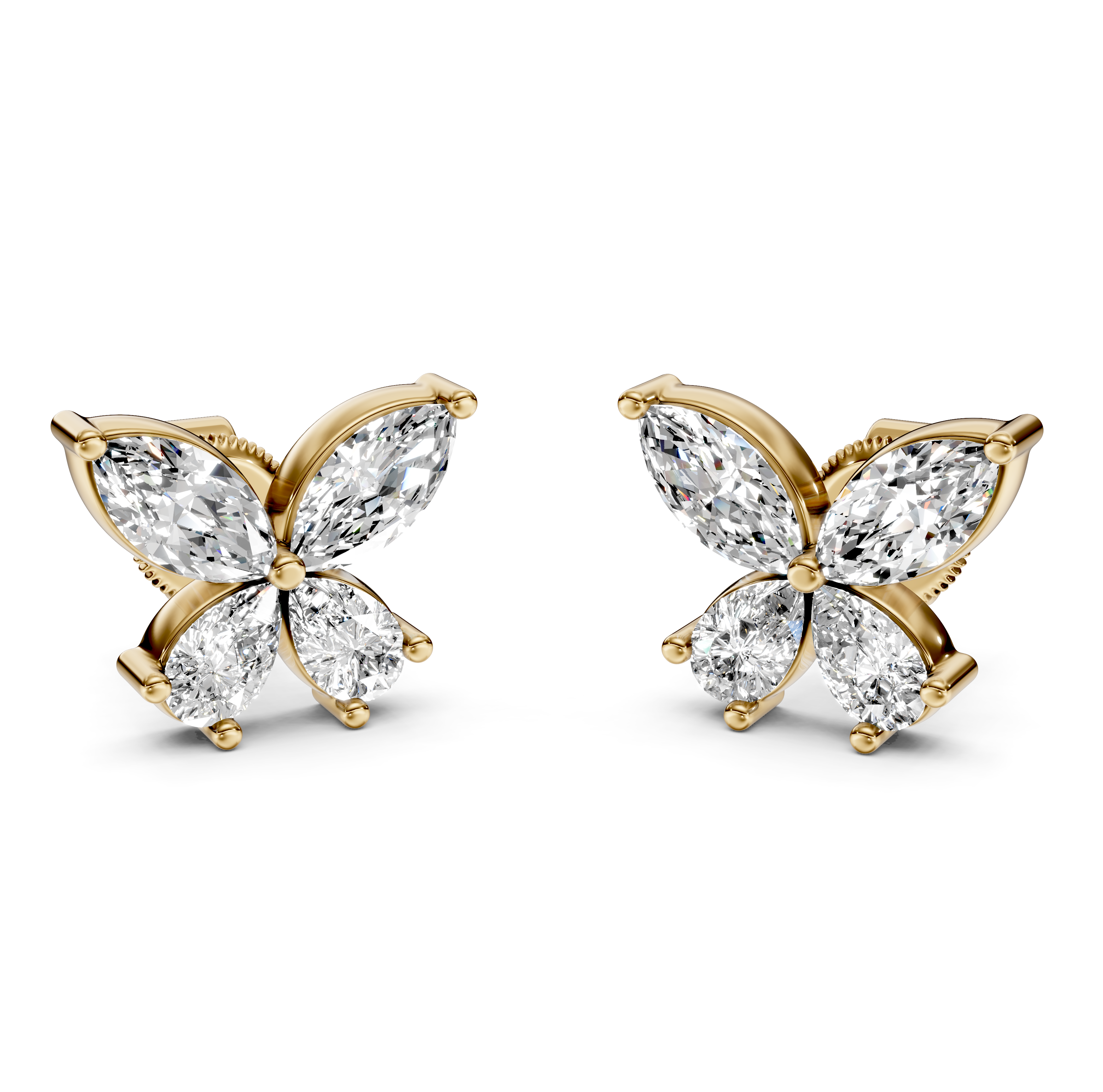 Butterfy Diamond Stud Earrings