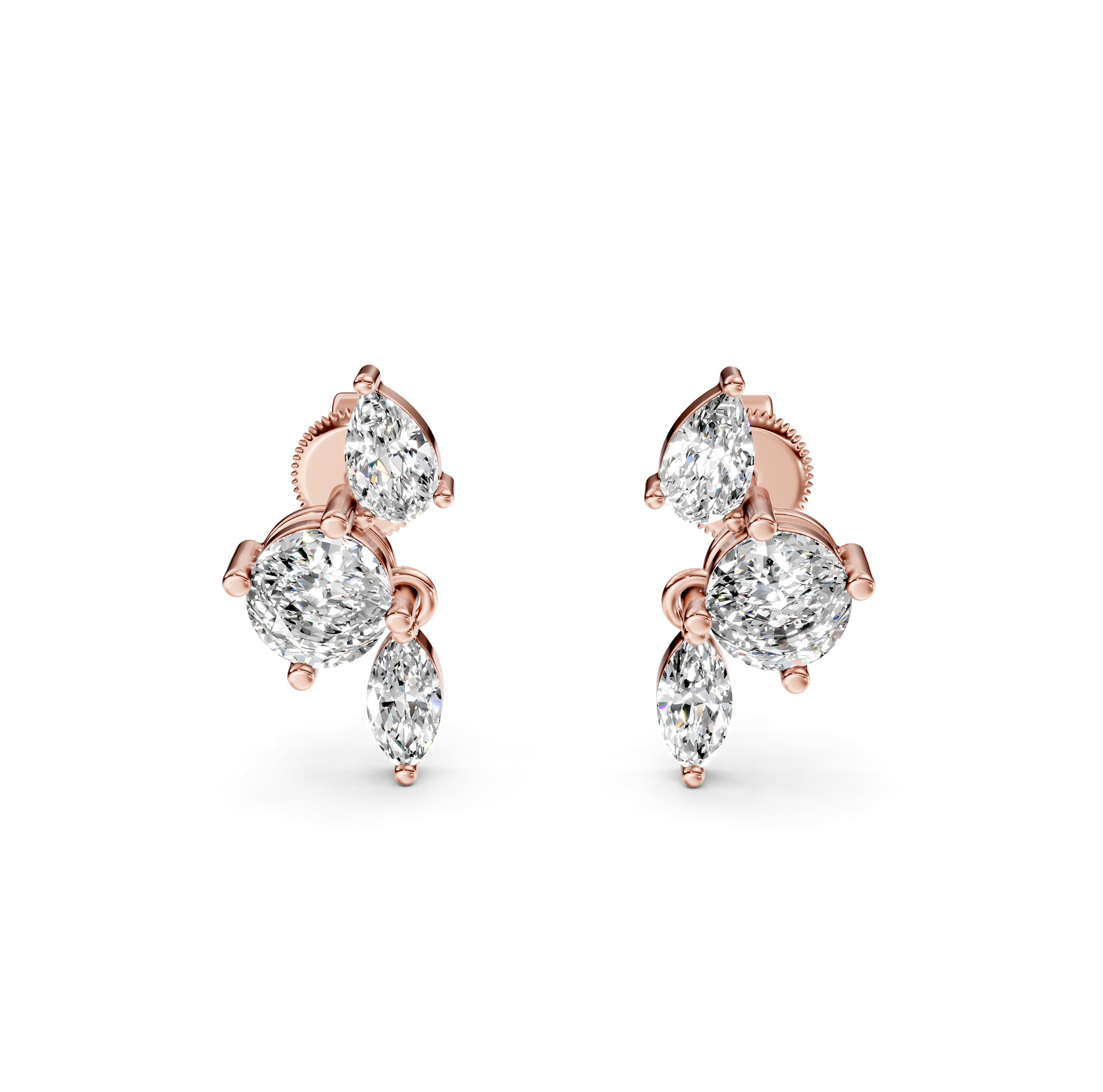Multi-Cut Diamond Stud Earrings