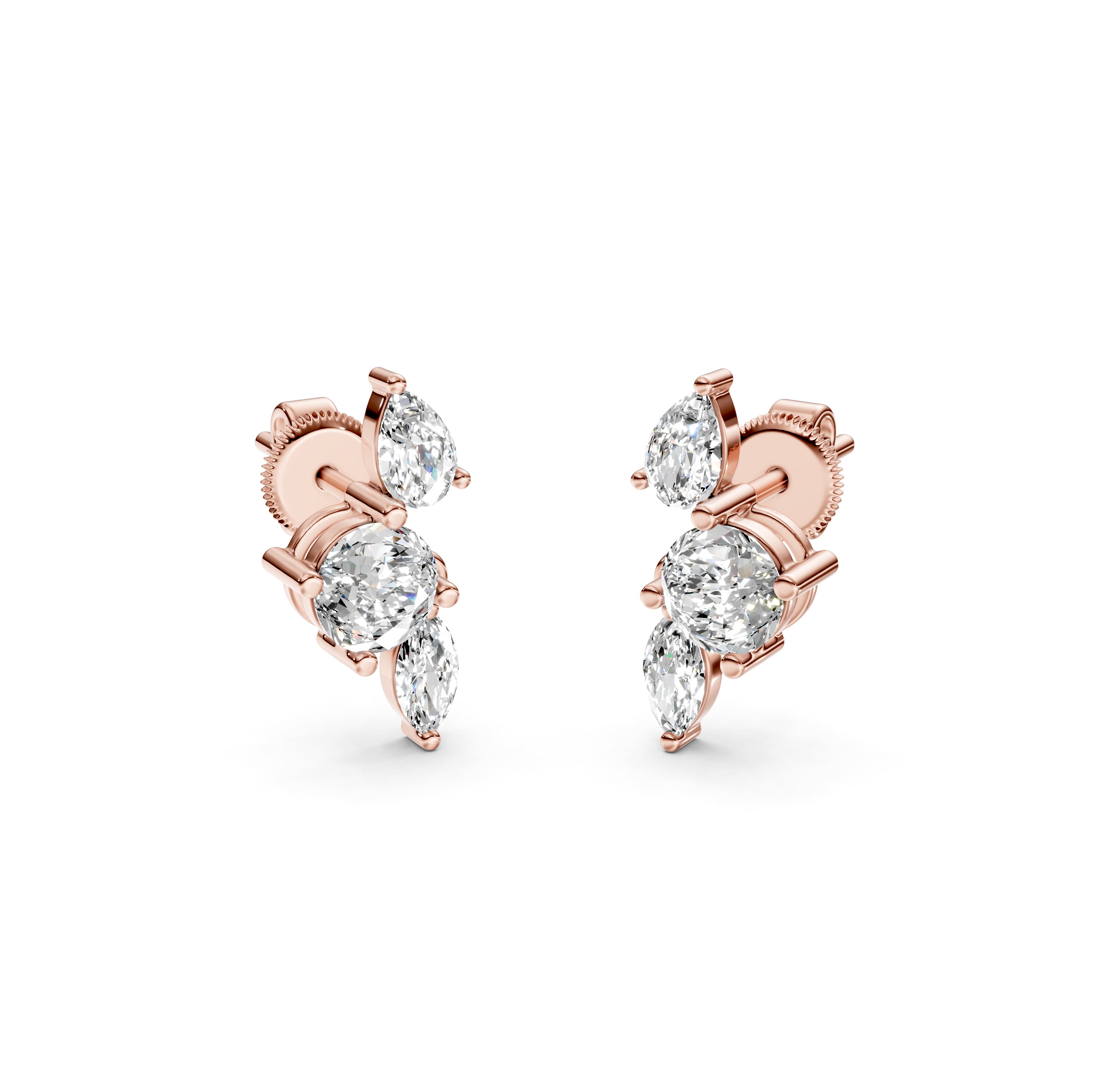 Multi-Cut Diamond Stud Earrings